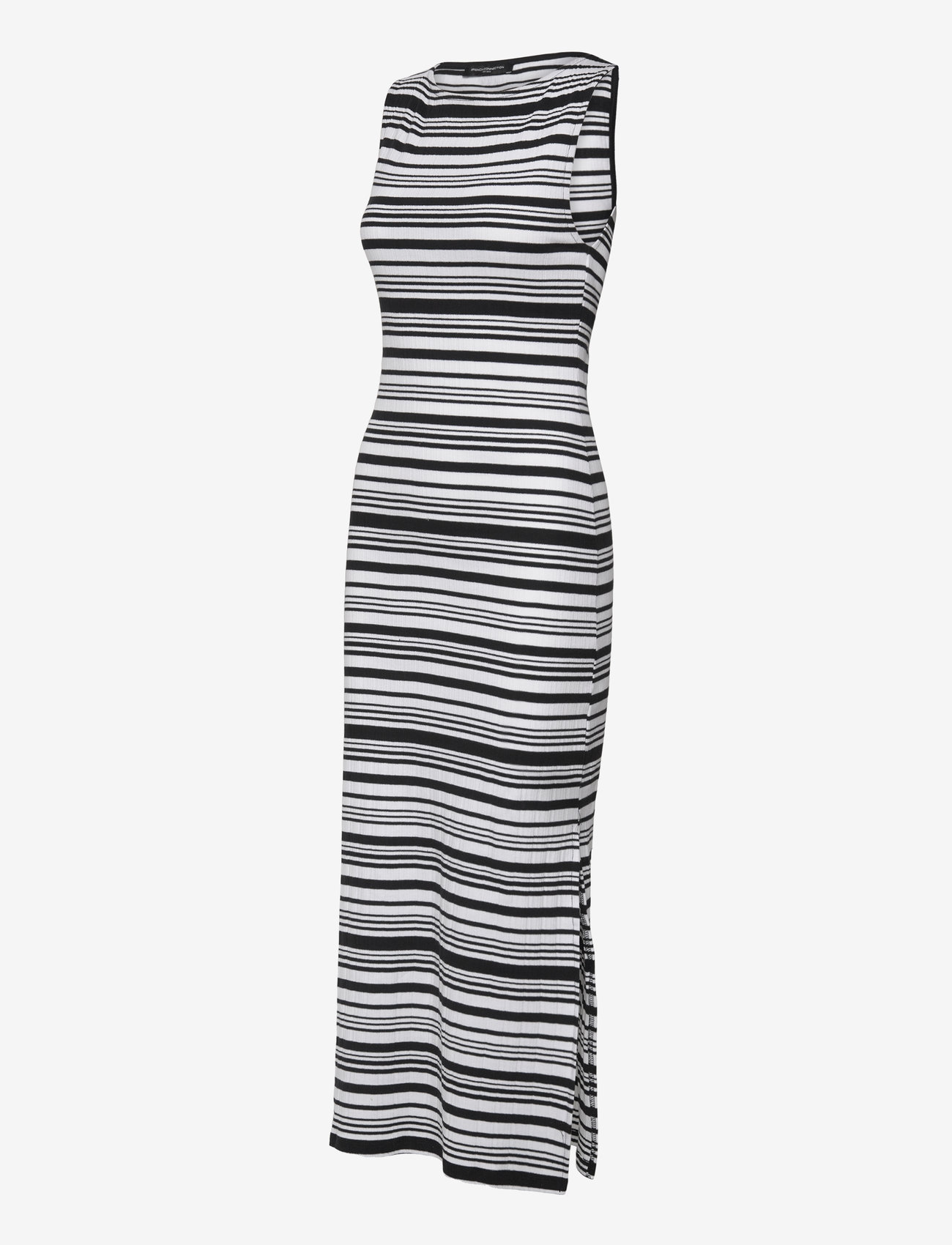 French Connection - SASIA RIB STRIPE SLVSS DRESS - etuikleider - black/white - 3
