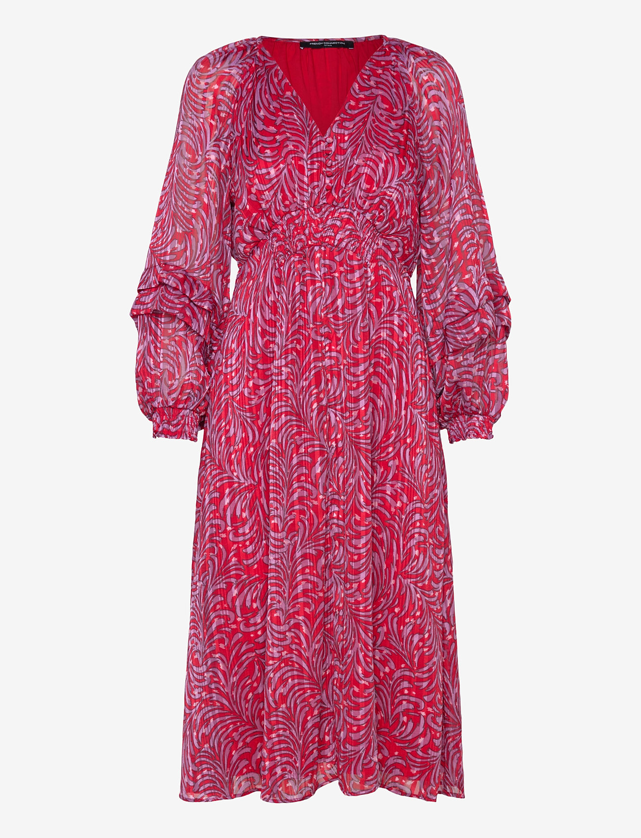 French Connection - AMY CALISTA MIDI DRESS - sommarklänningar - scarlet red multi - 0