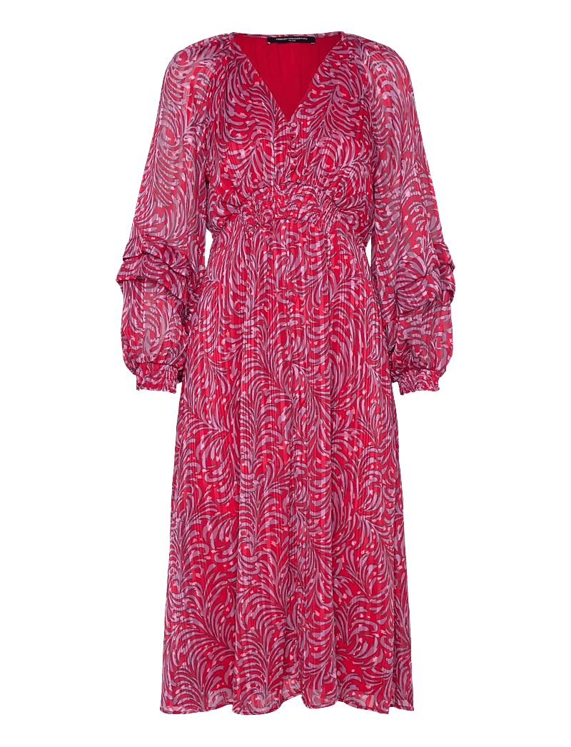 French Connection - AMY CALISTA MIDI DRESS - sommarklänningar - scarlet red multi - 0