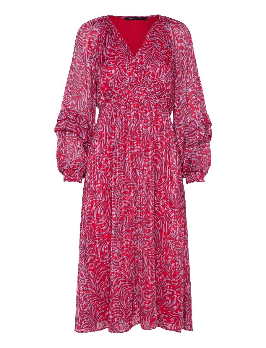 French Connection - AMY CALISTA MIDI DRESS - sommerkleider - scarlet red multi - 0