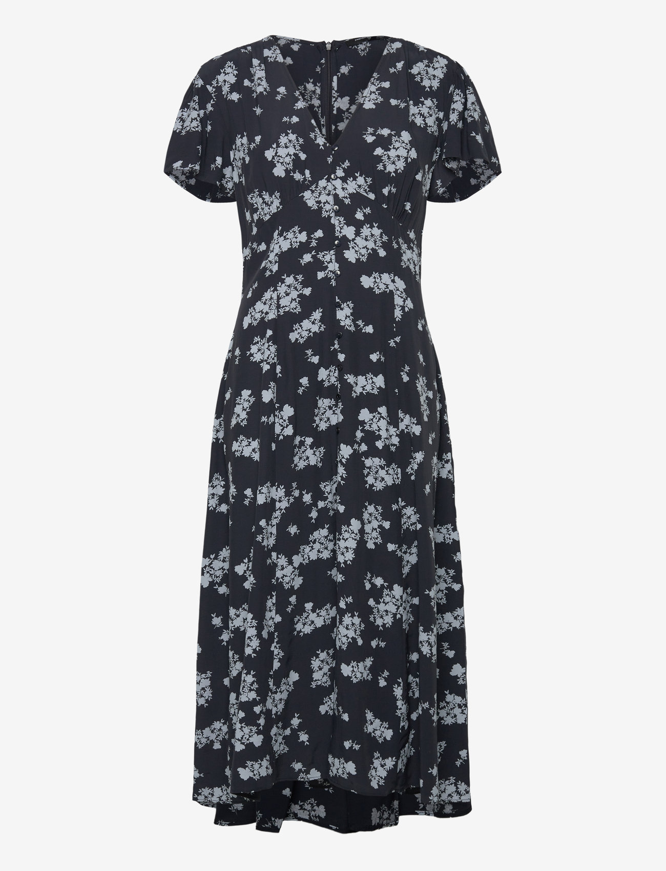 French Connection - RAQUEL S/S V NK DRESS - midi-kleider - navy - 0