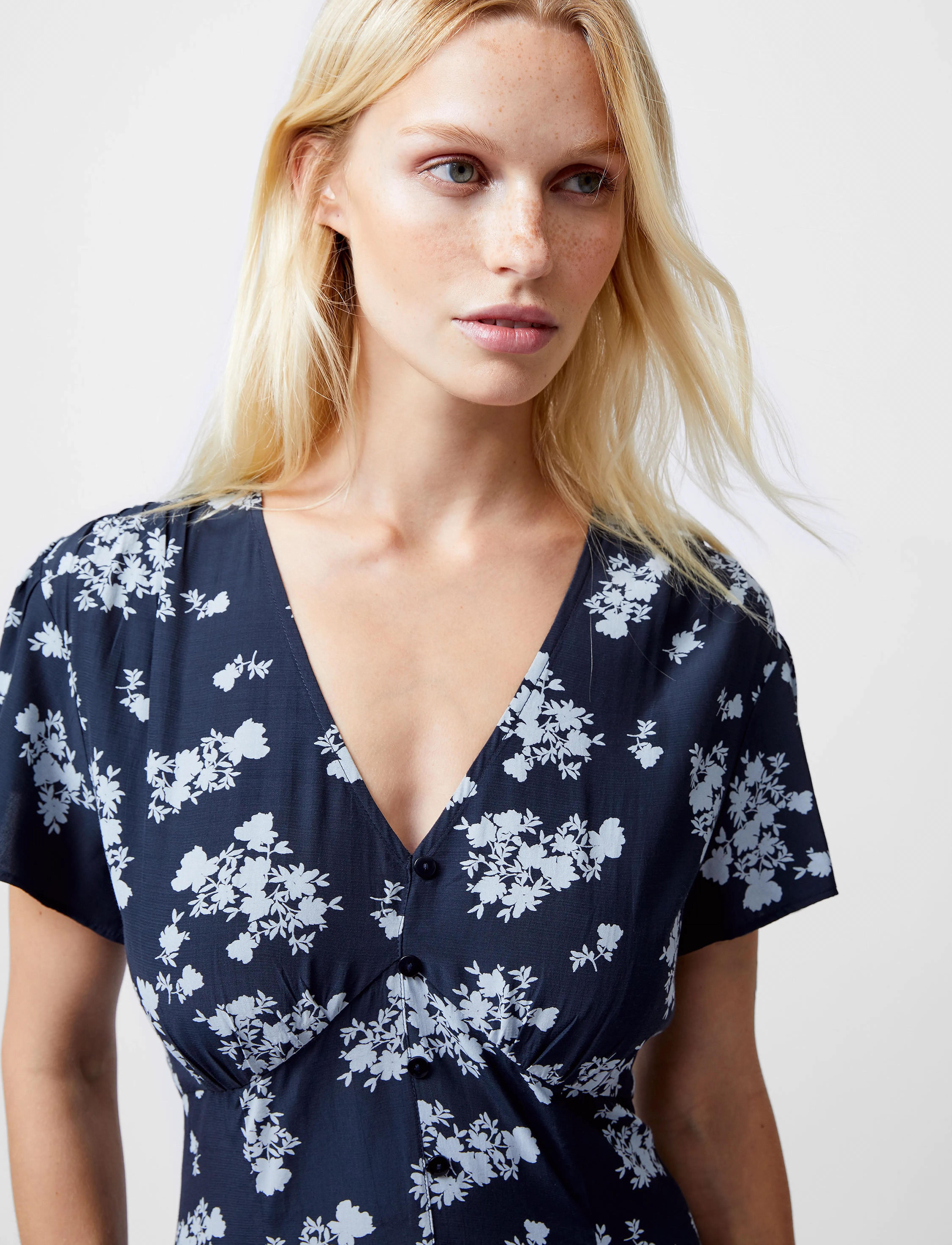 French Connection Raquel S/S V Nk Dress midiklänningar dam – bild 2