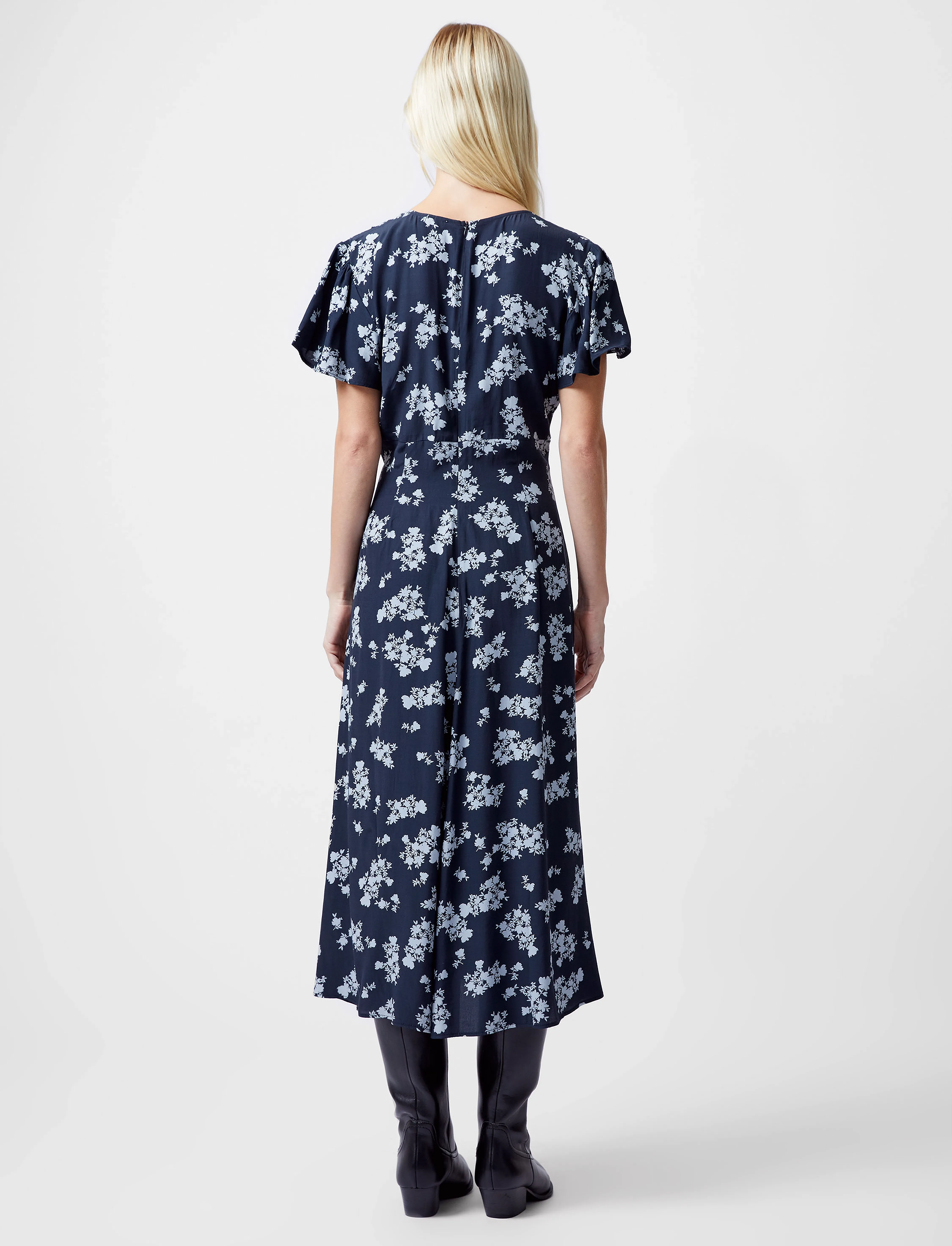 French Connection - RAQUEL S/S V NK DRESS - sommarklänningar - navy - 4