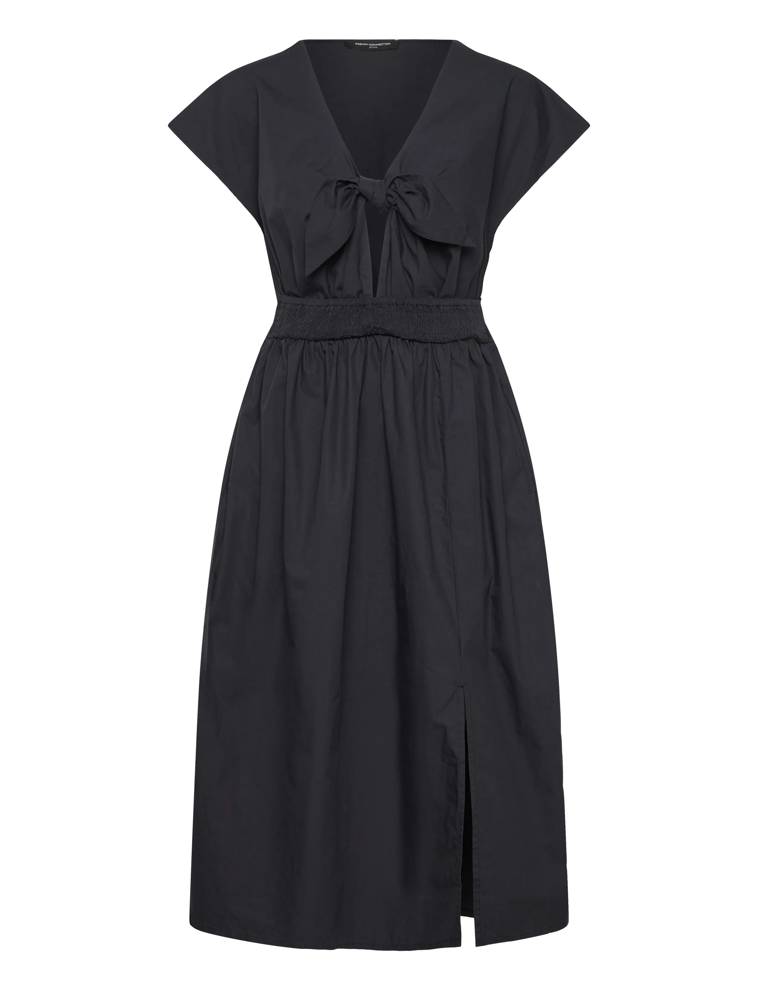 French Connection BARLETTA POPLIN TIE MIDI DRESS - Summer Dresses - NAVY / navy