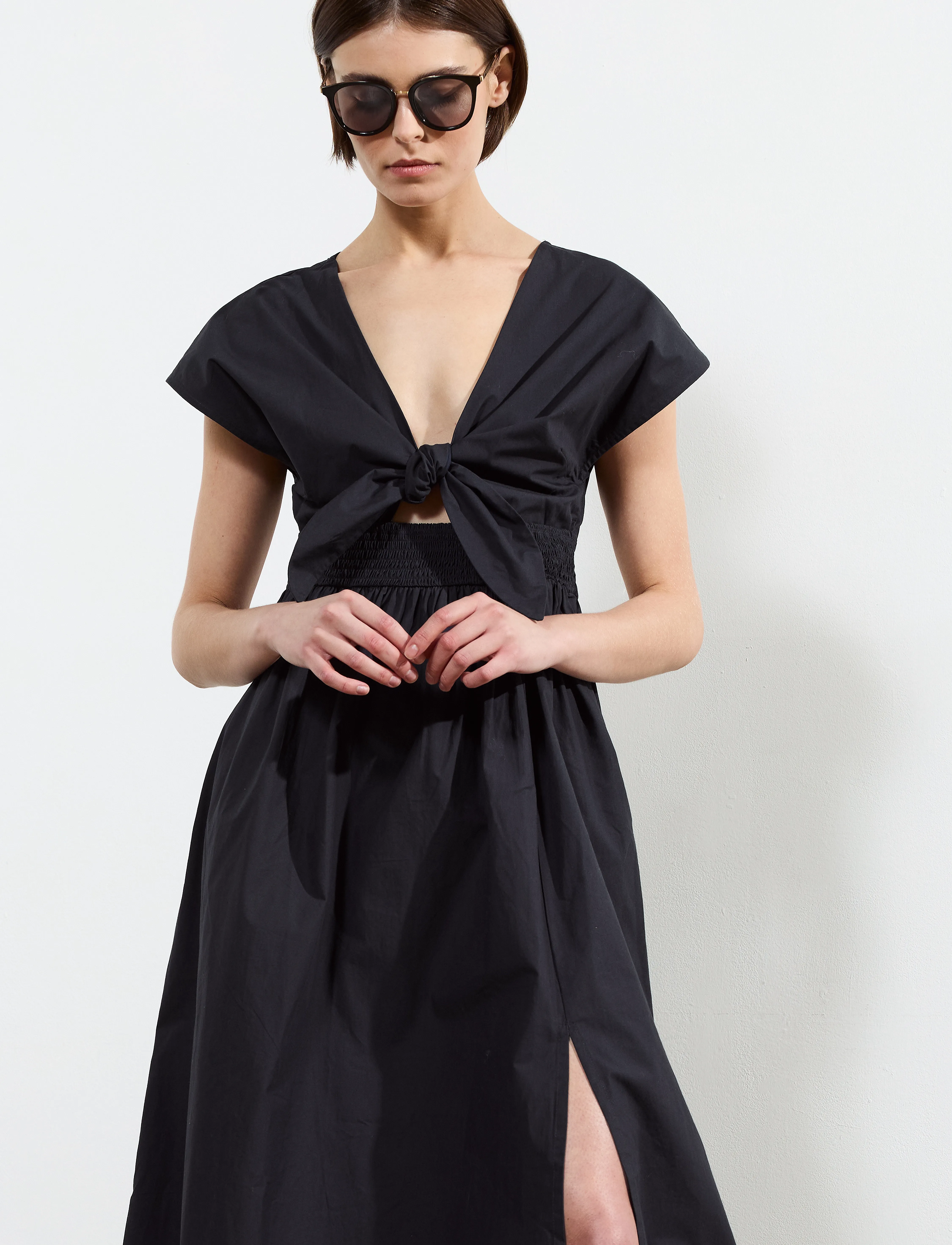 French Connection - BARLETTA POPLIN TIE MIDI DRESS - sommerkleider - navy - 3