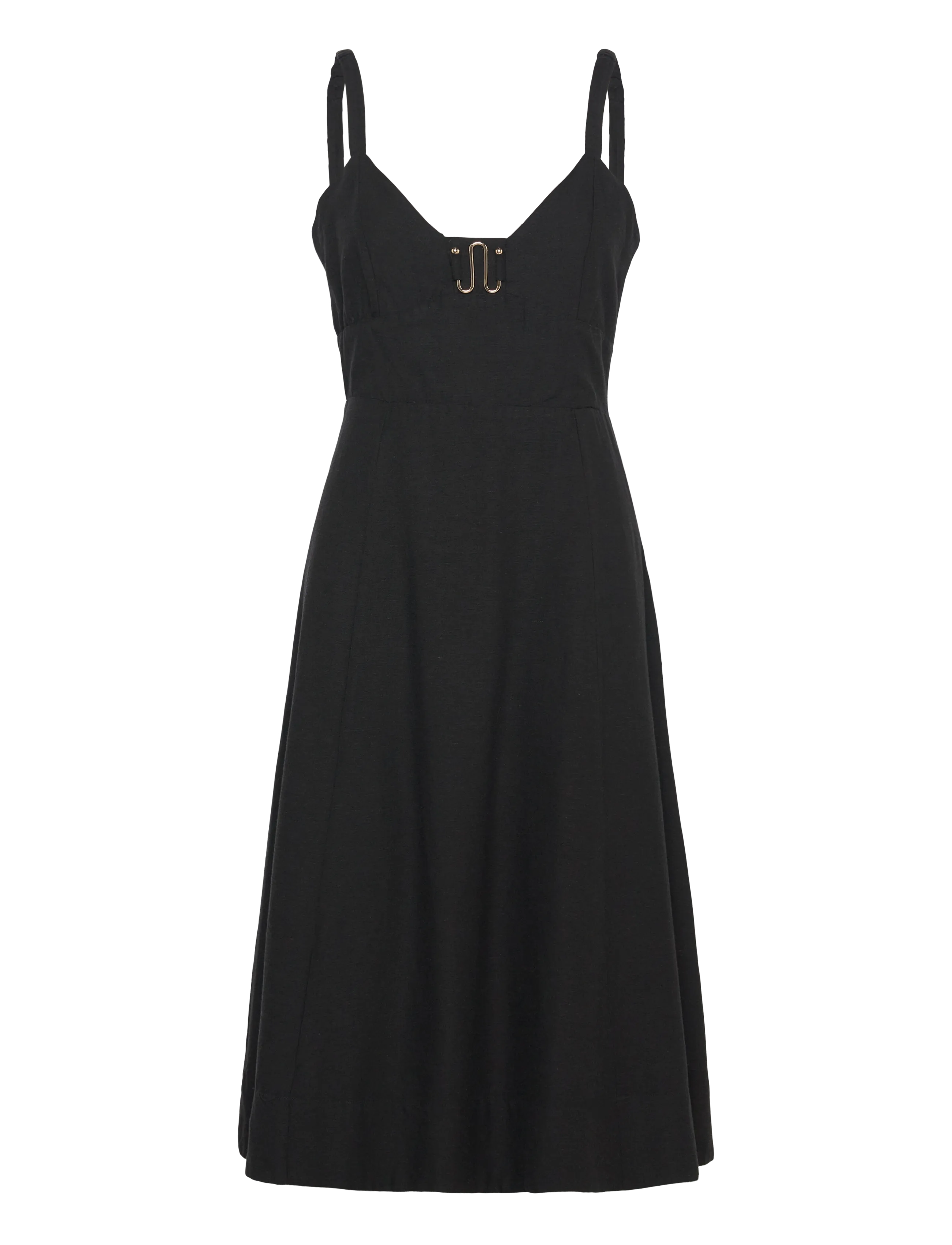 French Connection Ariette Strappy Midi Dress, Kvinder, Strop Midi Kjole, Sort, Str: 38
