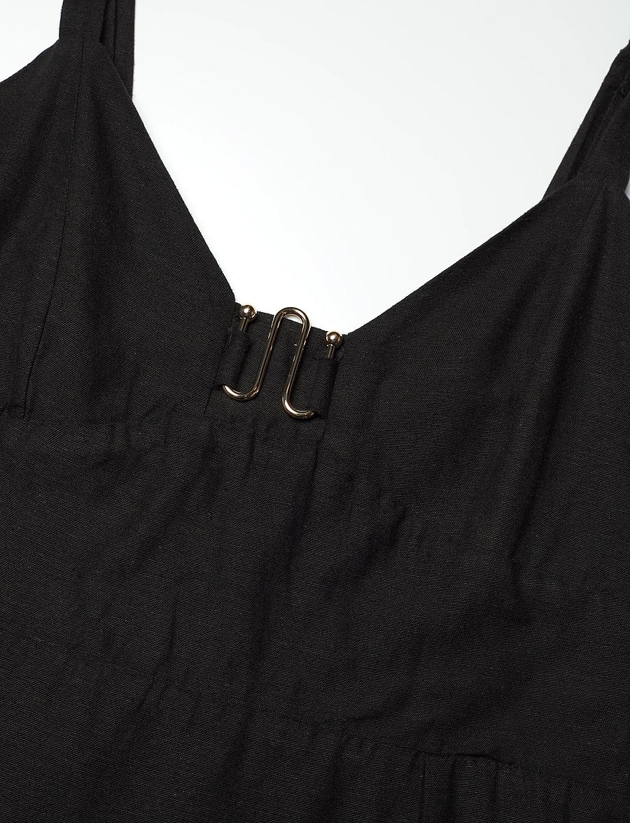 French Connection - ARIETTE STRAPPY MIDI DRESS - pidulikud kleidid - black - 2
