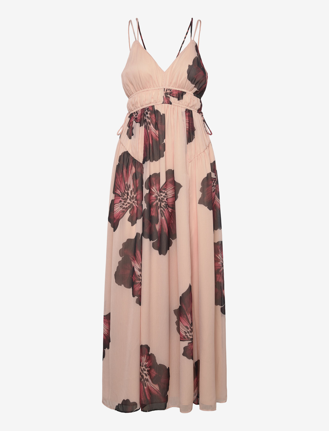 French Connection - ELYSE HALLIE CRINKLE MIDI DRES - blush pink floral - 1
