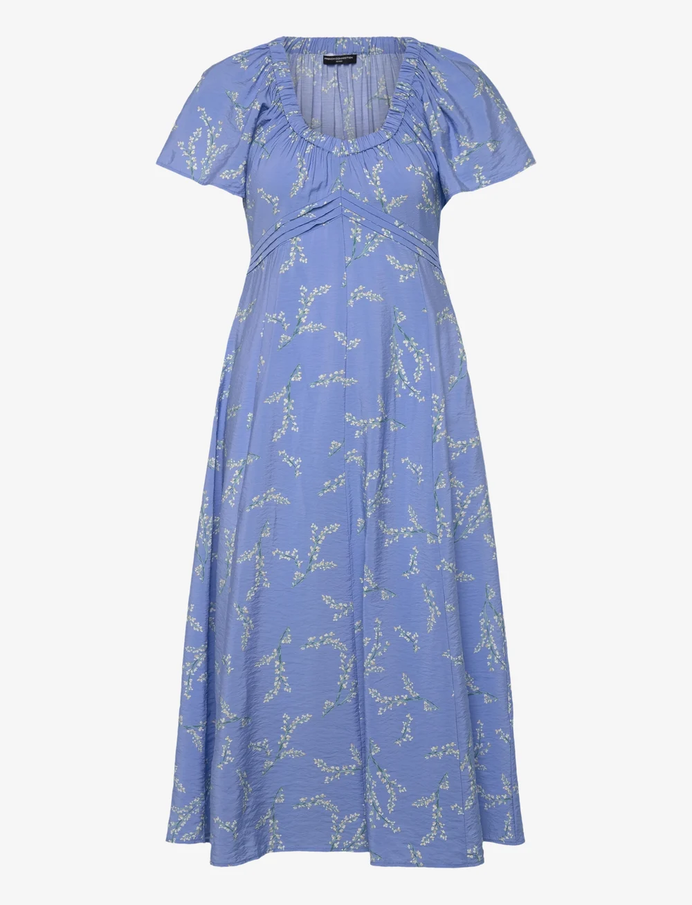 French Connection - DANIELLA FARON DRAPE V NK MIDI - sommerkjoler - cornflower multi - 1