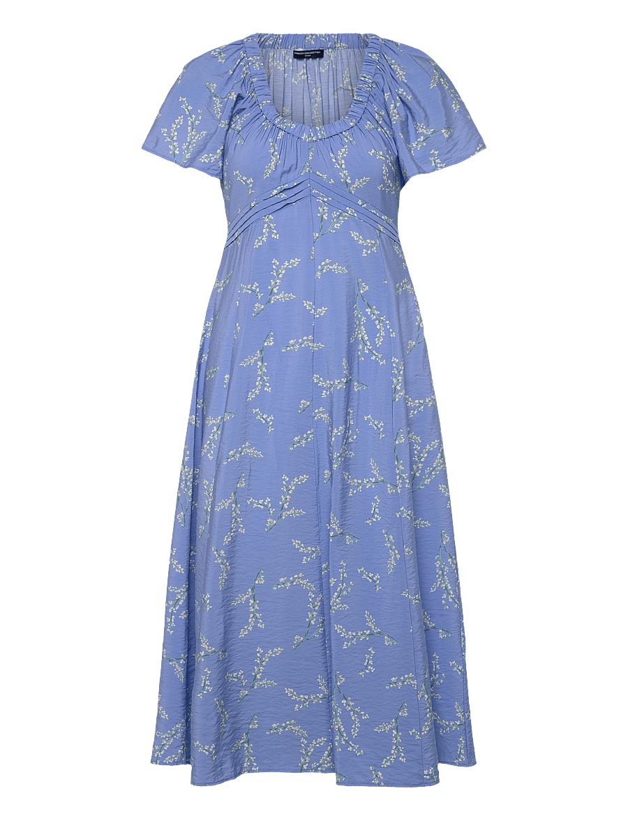 French Connection - DANIELLA FARON DRAPE V NK MIDI - sommerkleider - cornflower multi - 1