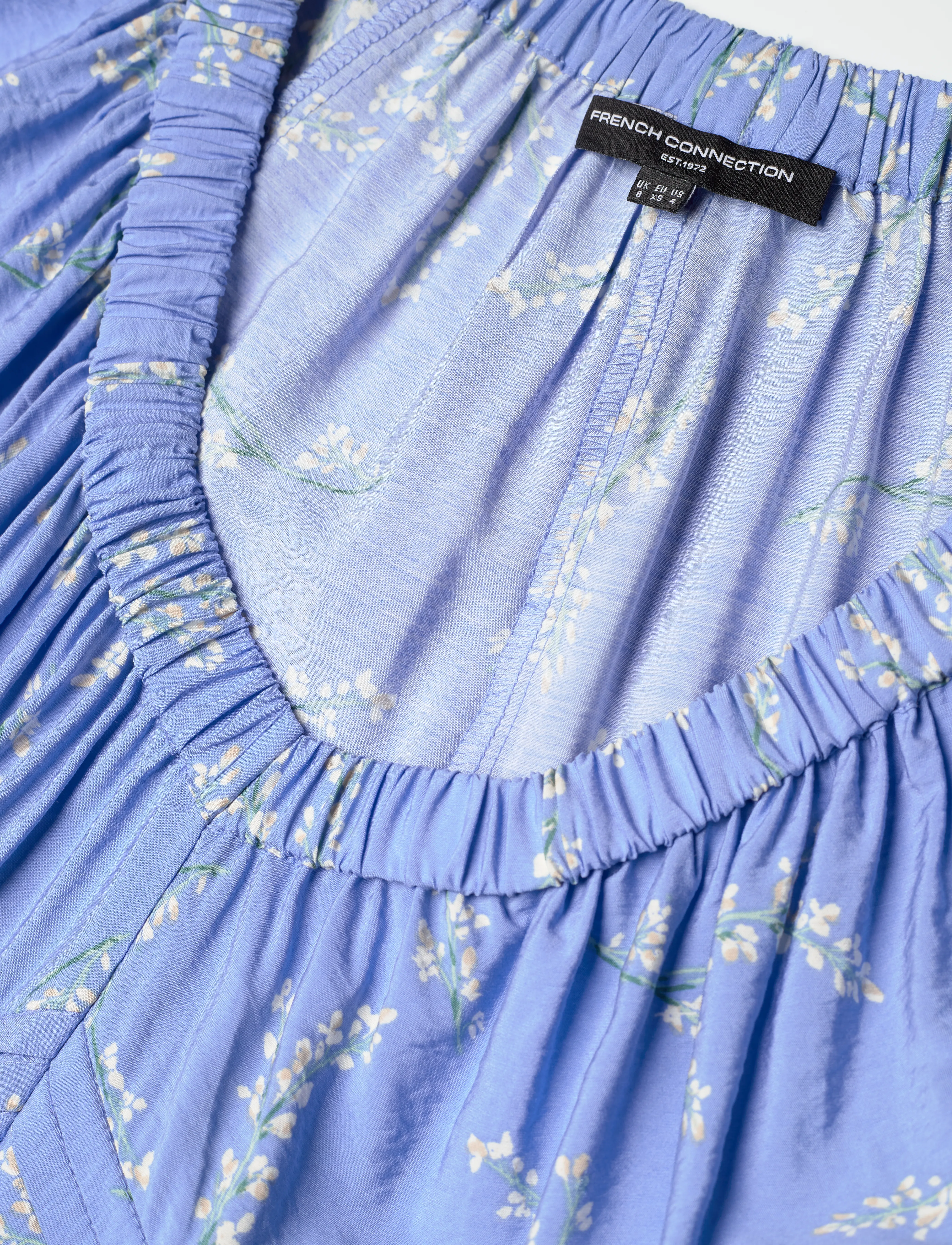 French Connection - DANIELLA FARON DRAPE V NK MIDI - suvekleidid - cornflower multi - 5