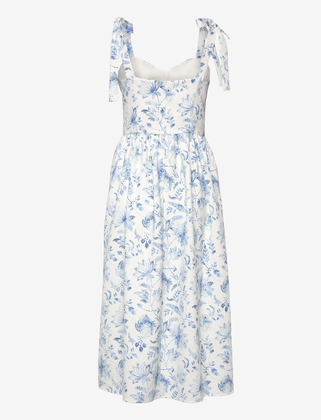 French Connection - SERENITY DALE CREPE MIDI DRESS - sommerkleider - cream/blue - 2