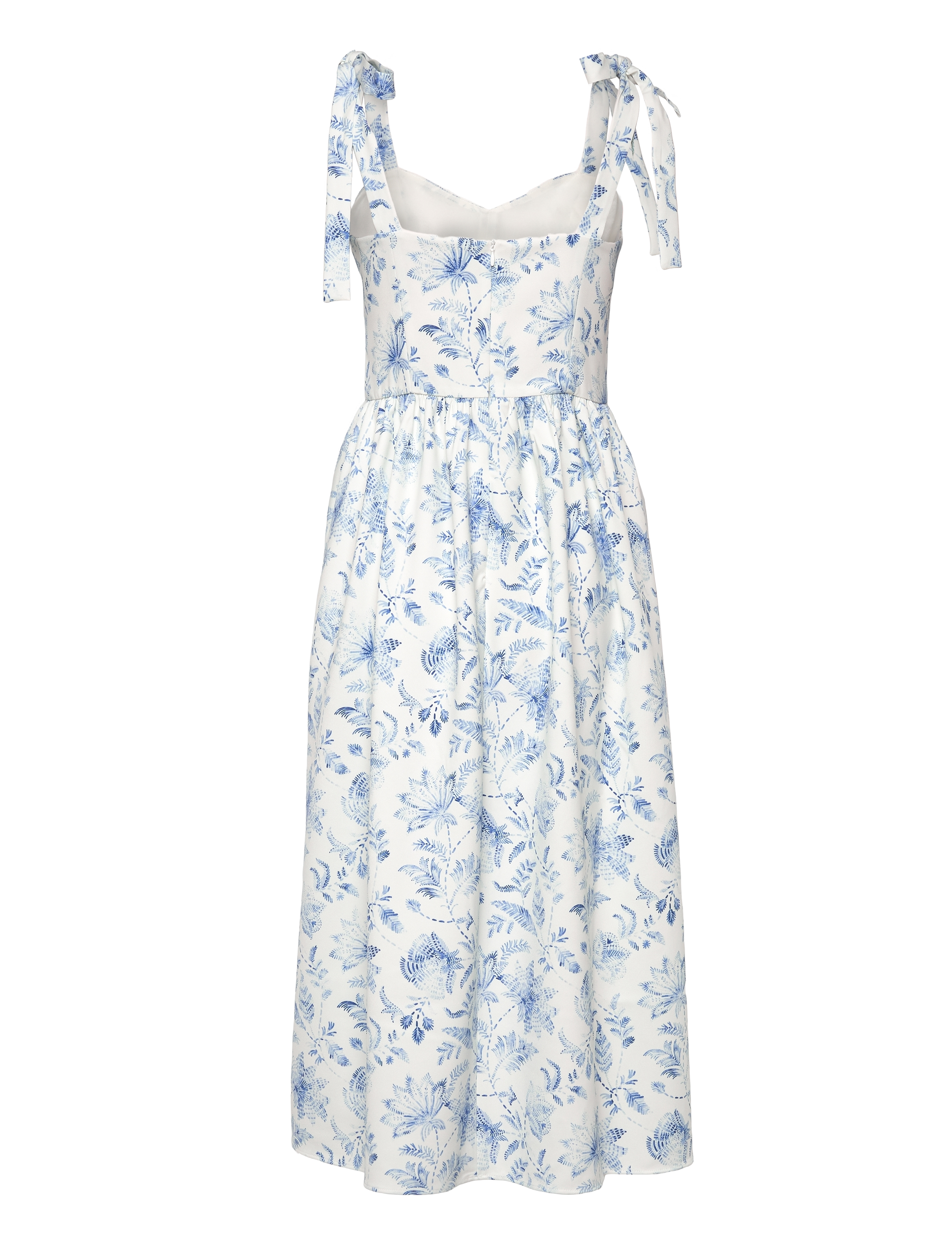 French Connection - SERENITY DALE CREPE MIDI DRESS - cream/blue - 2