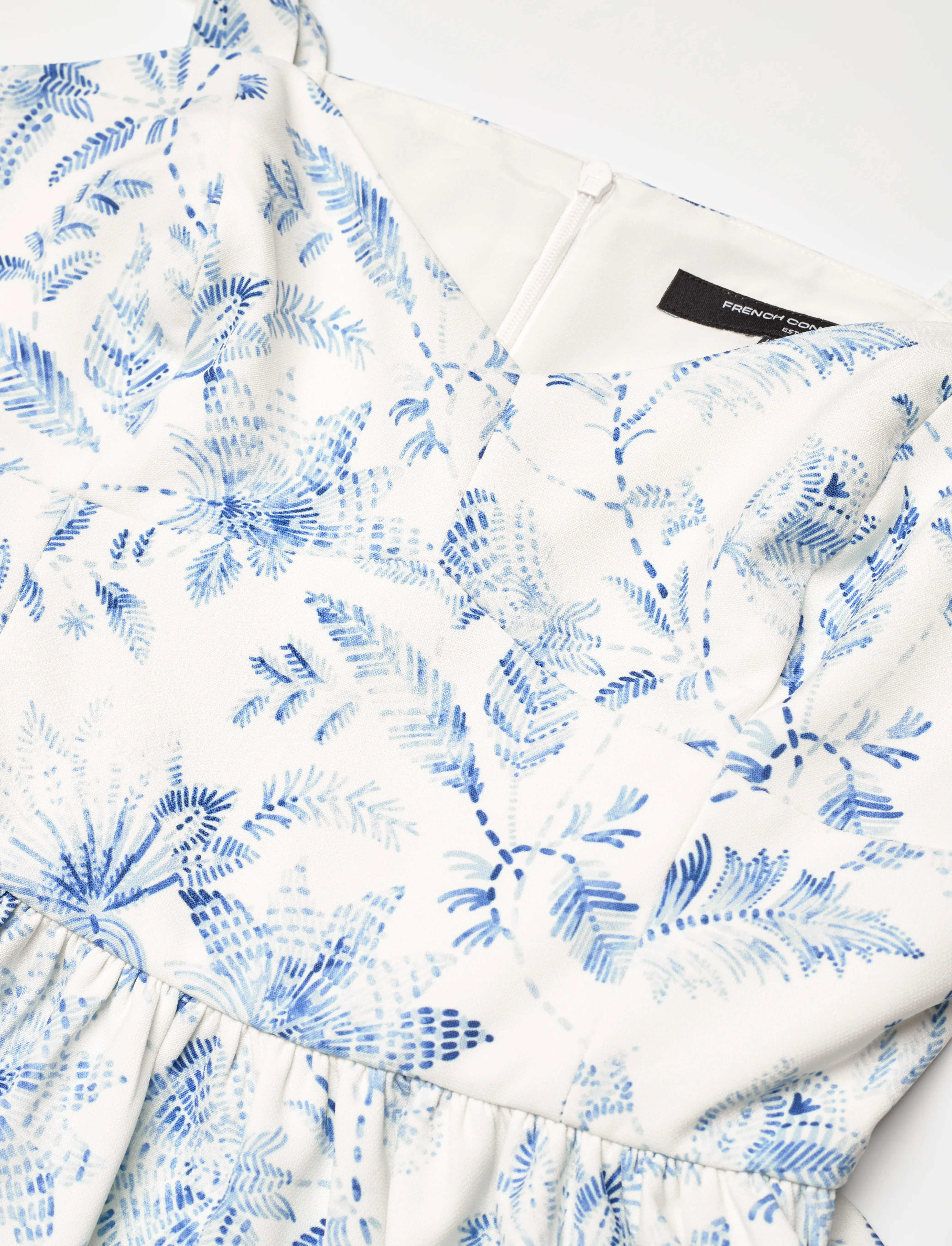 French Connection - SERENITY DALE CREPE MIDI DRESS - cream/blue - 5