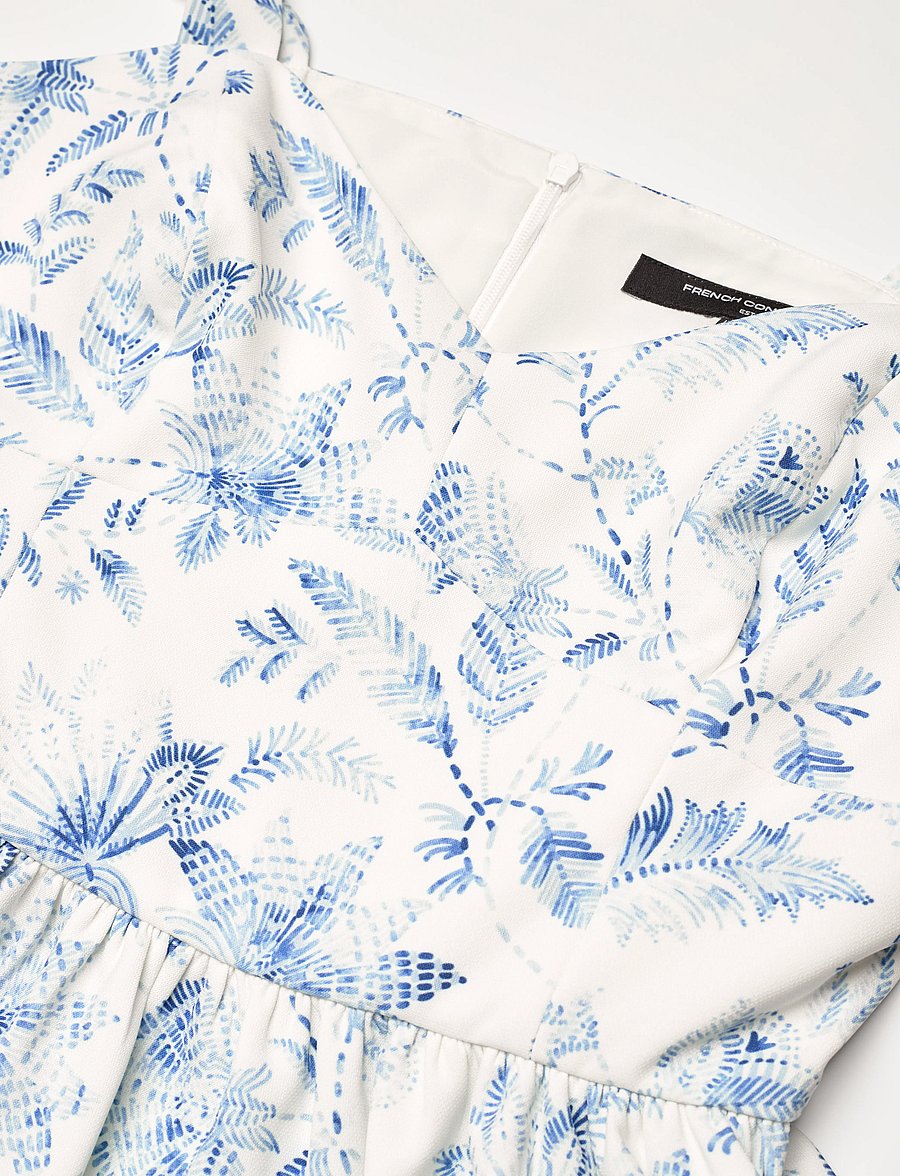 French Connection - SERENITY DALE CREPE MIDI DRESS - cream/blue - 5