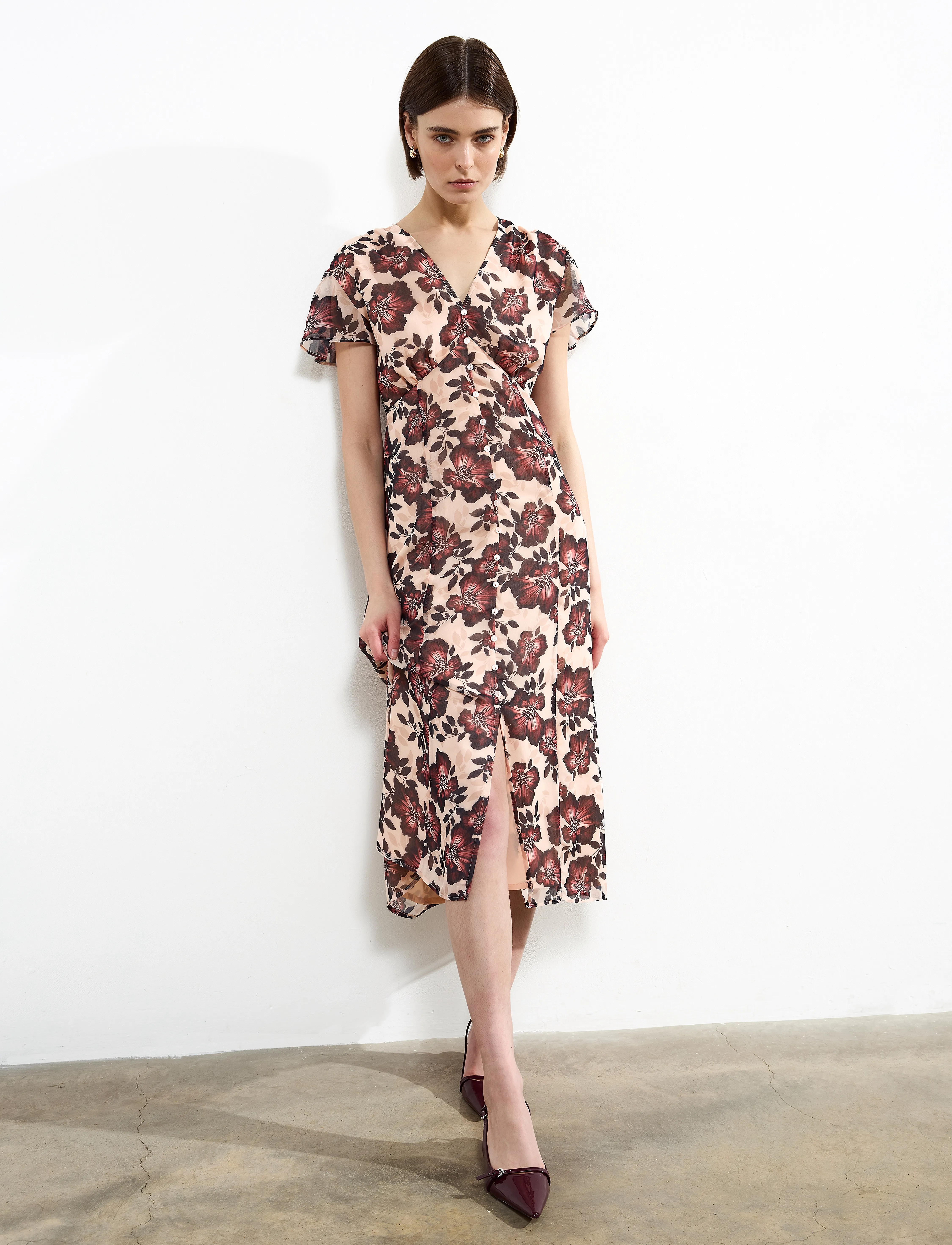French Connection Elyse S/S Tea Dress, 38, Dresses, Rosa - Knee-length & Midi, Frauen