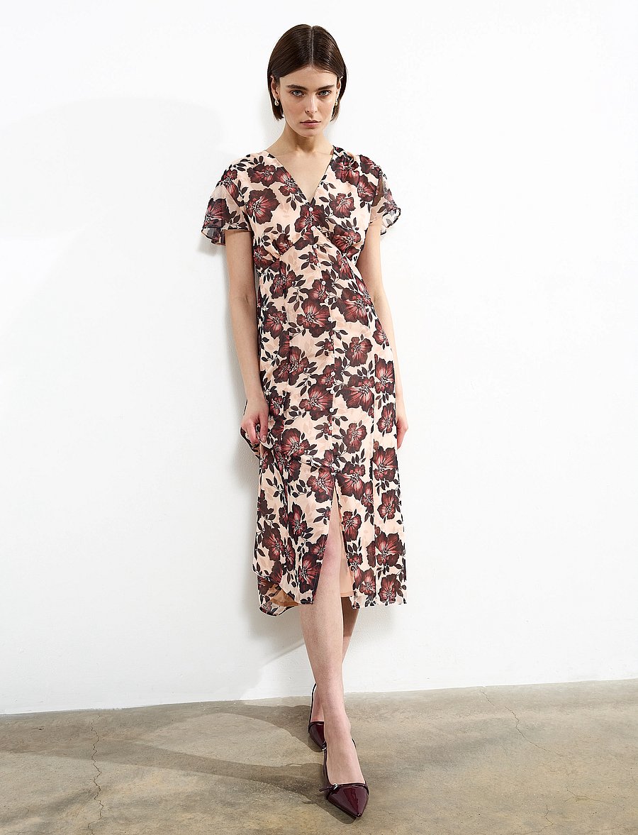 French Connection - ELYSE S/S TEA DRESS - sommerkleider - cream multi - 0