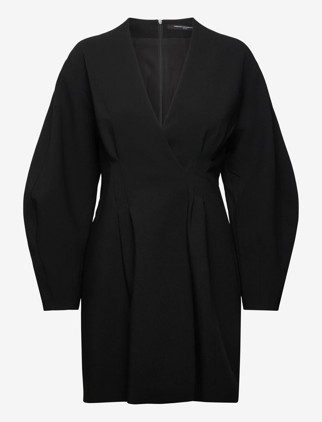 French Connection - AZRA TWILL WRAP DRESS - kurze kleider - black - 1