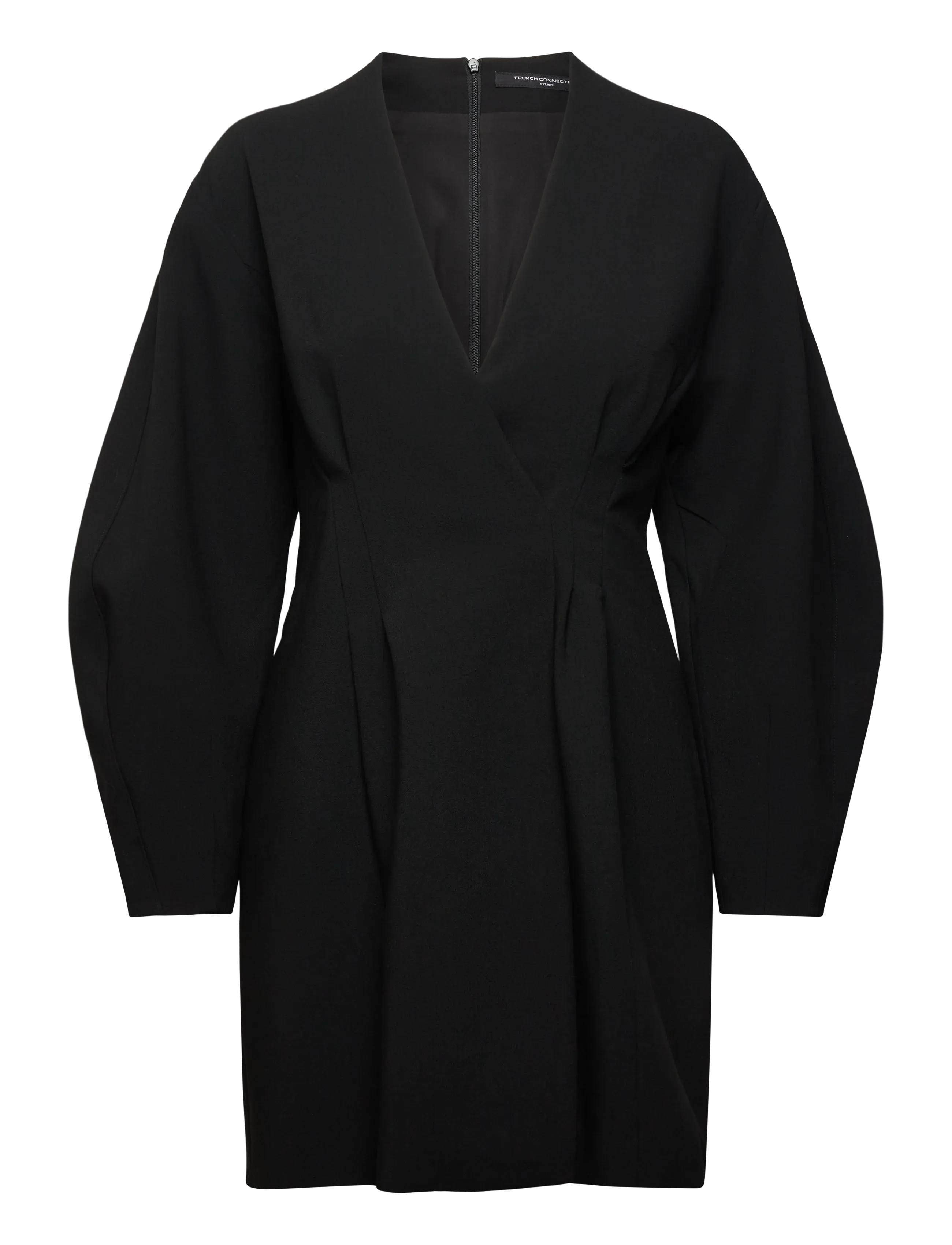 French Connection AZRA TWILL WRAP DRESS - French Connection - BLACK / black