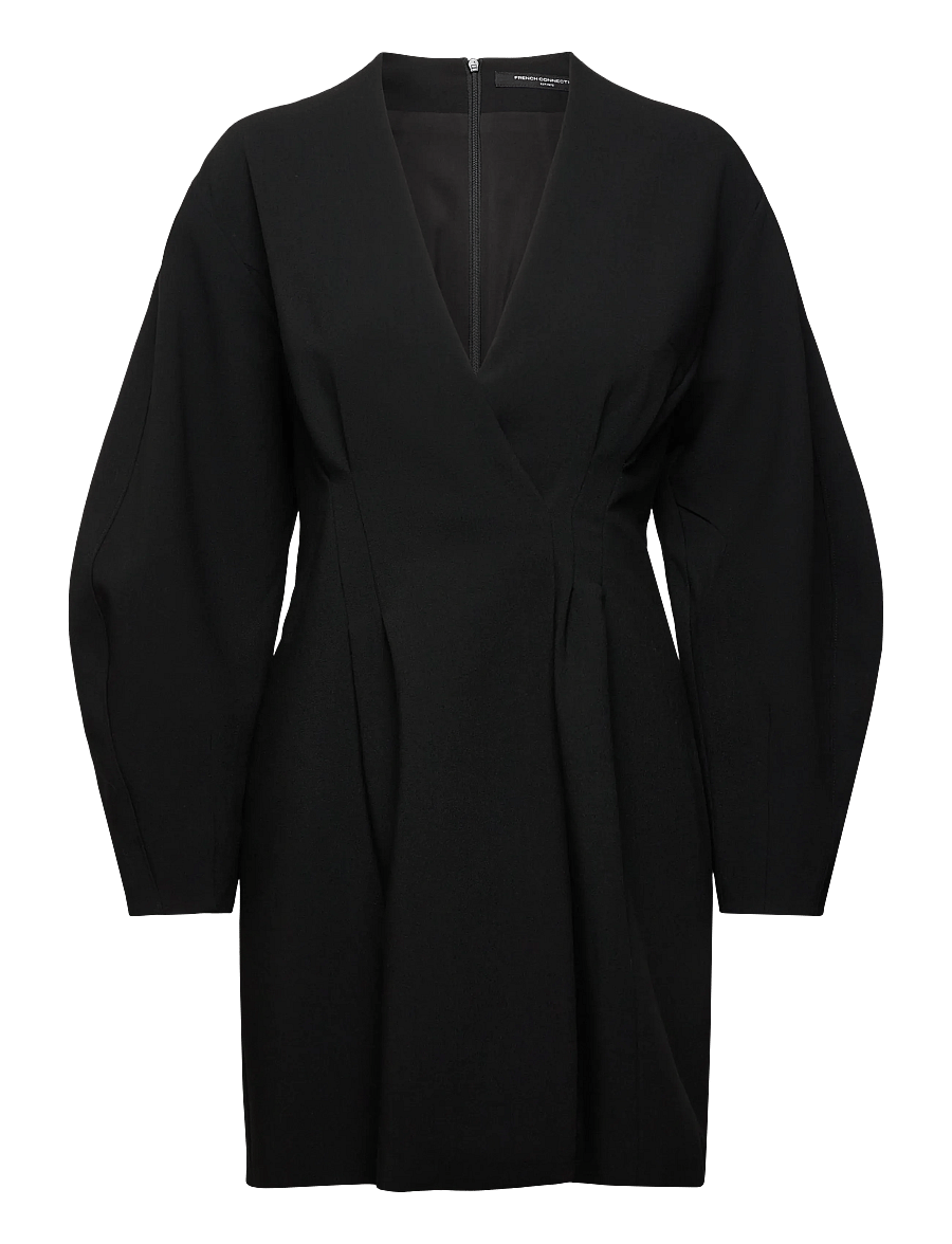 French Connection - AZRA TWILL WRAP DRESS - korta klänningar - black - 1