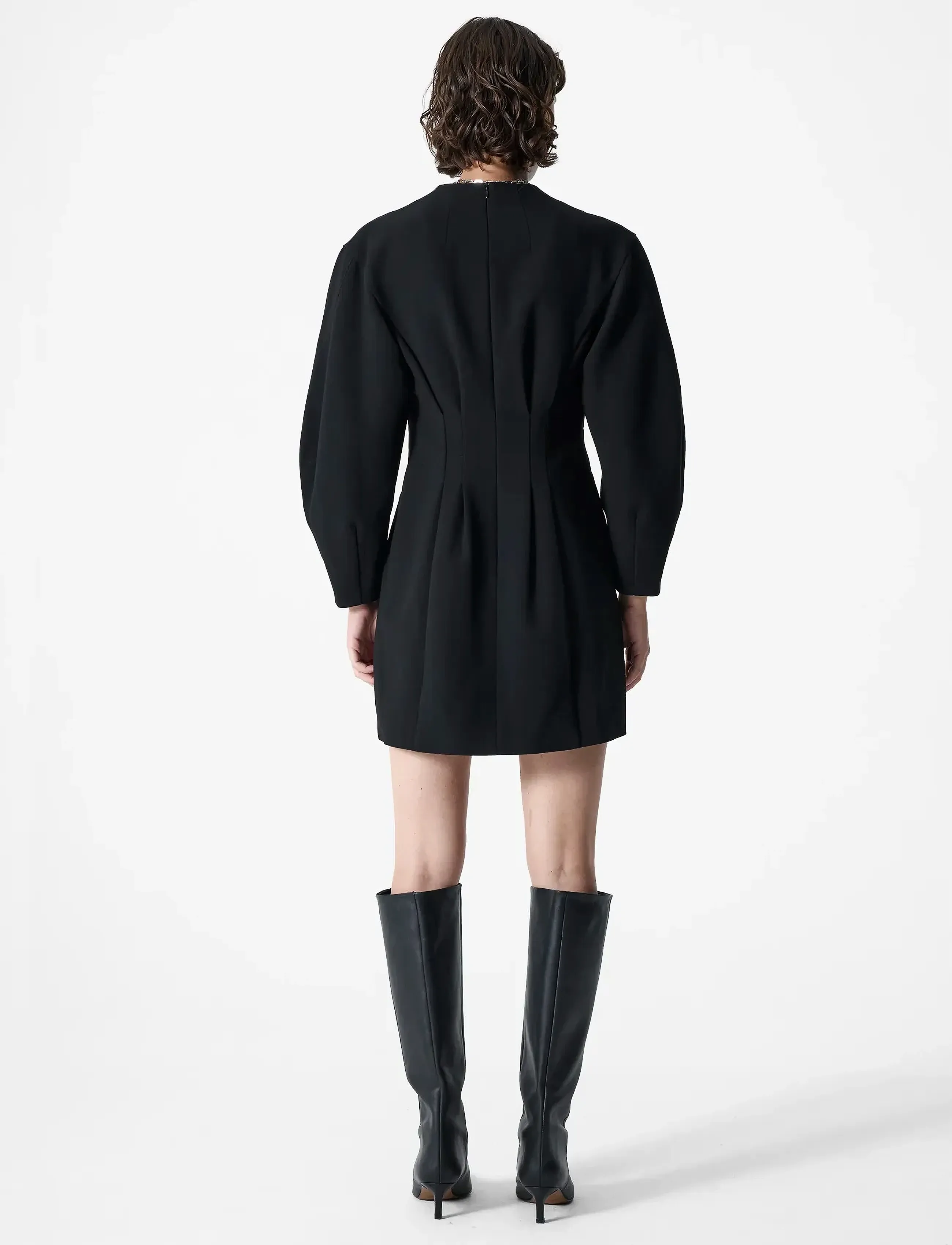 French Connection - AZRA TWILL WRAP DRESS - trumpos suknelės - black - 4