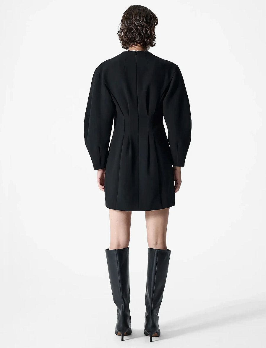French Connection - AZRA TWILL WRAP DRESS - korta klänningar - black - 4