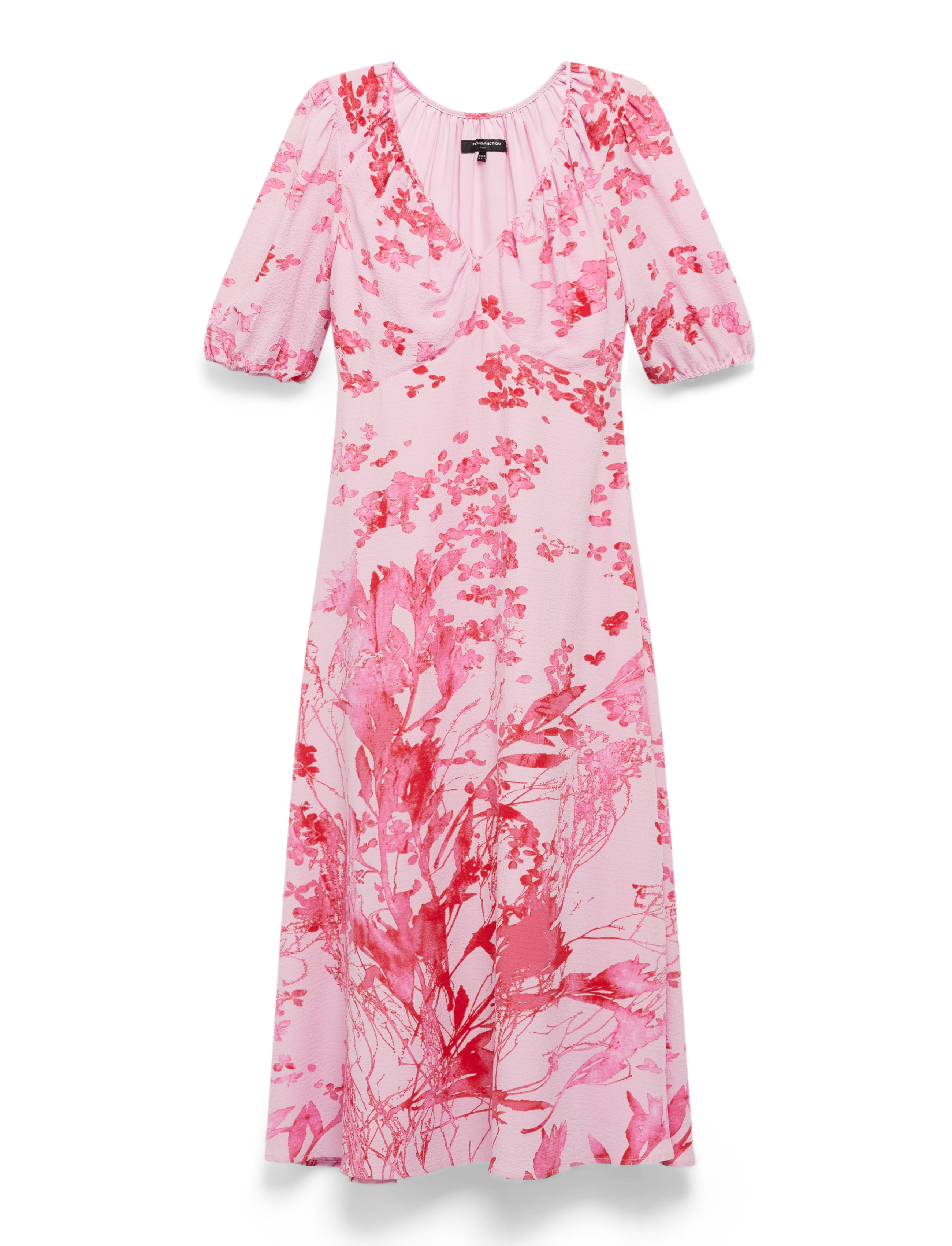 French Connection - ISLA ODETTE TWIST NECK TEA DRS - midi dresses - violet pink multi - 1