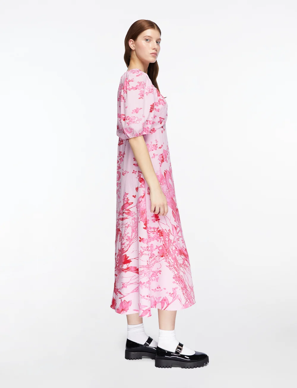 French Connection - ISLA ODETTE TWIST NECK TEA DRS - midiklänningar - violet pink multi - 3