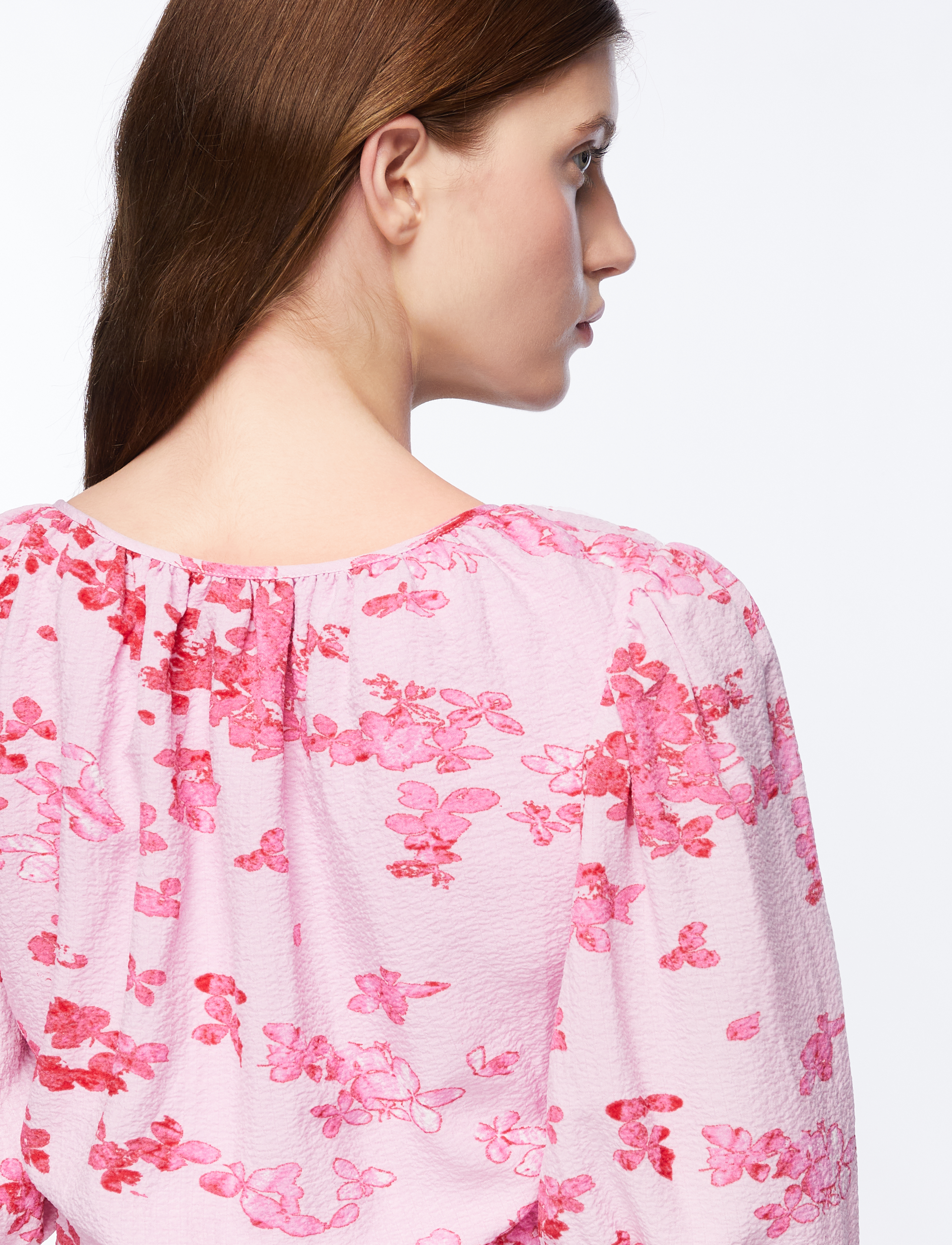 French Connection - ISLA ODETTE TWIST NECK TEA DRS - midi dresses - violet pink multi - 5