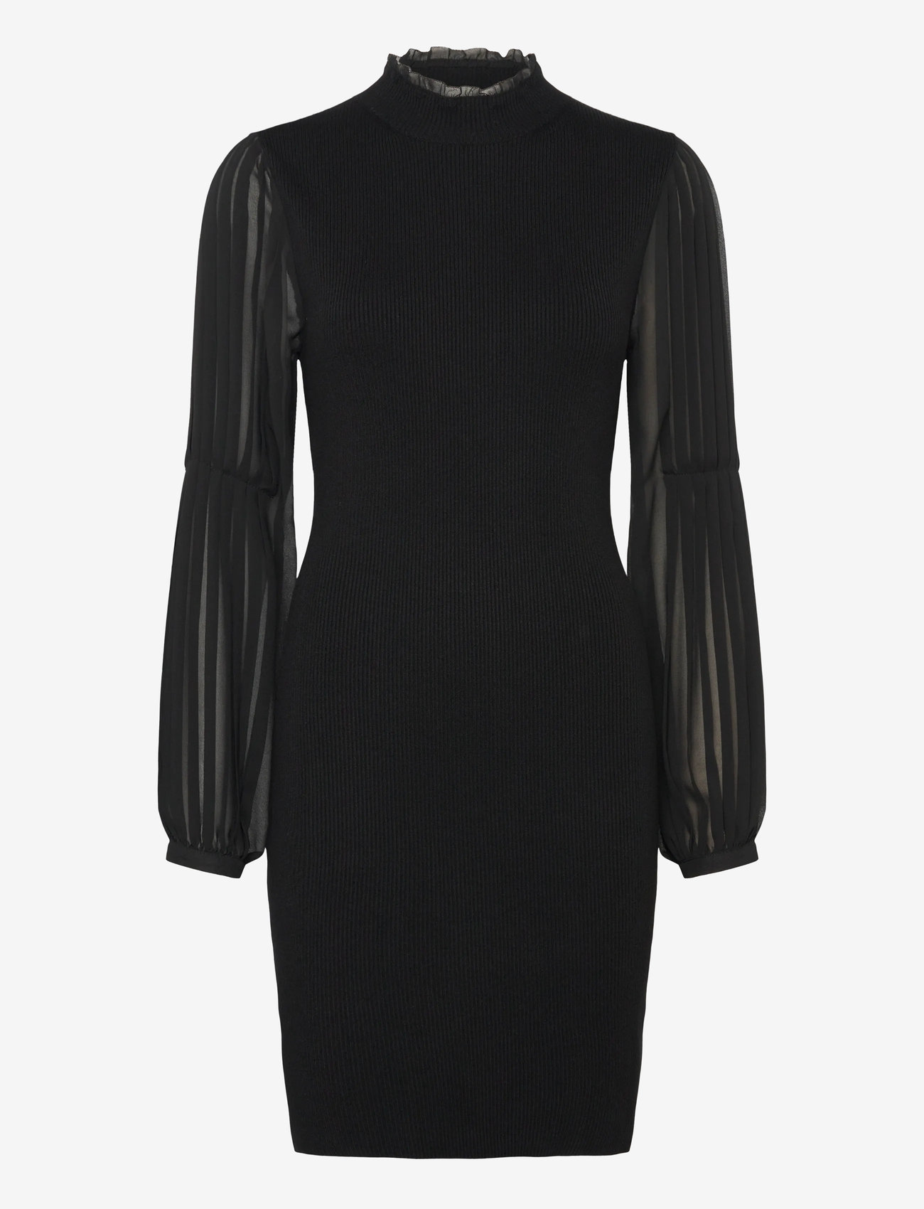 French Connection - KRISTA MIX LS SHORT DRESS - cocktailkjoler - blackout - 1