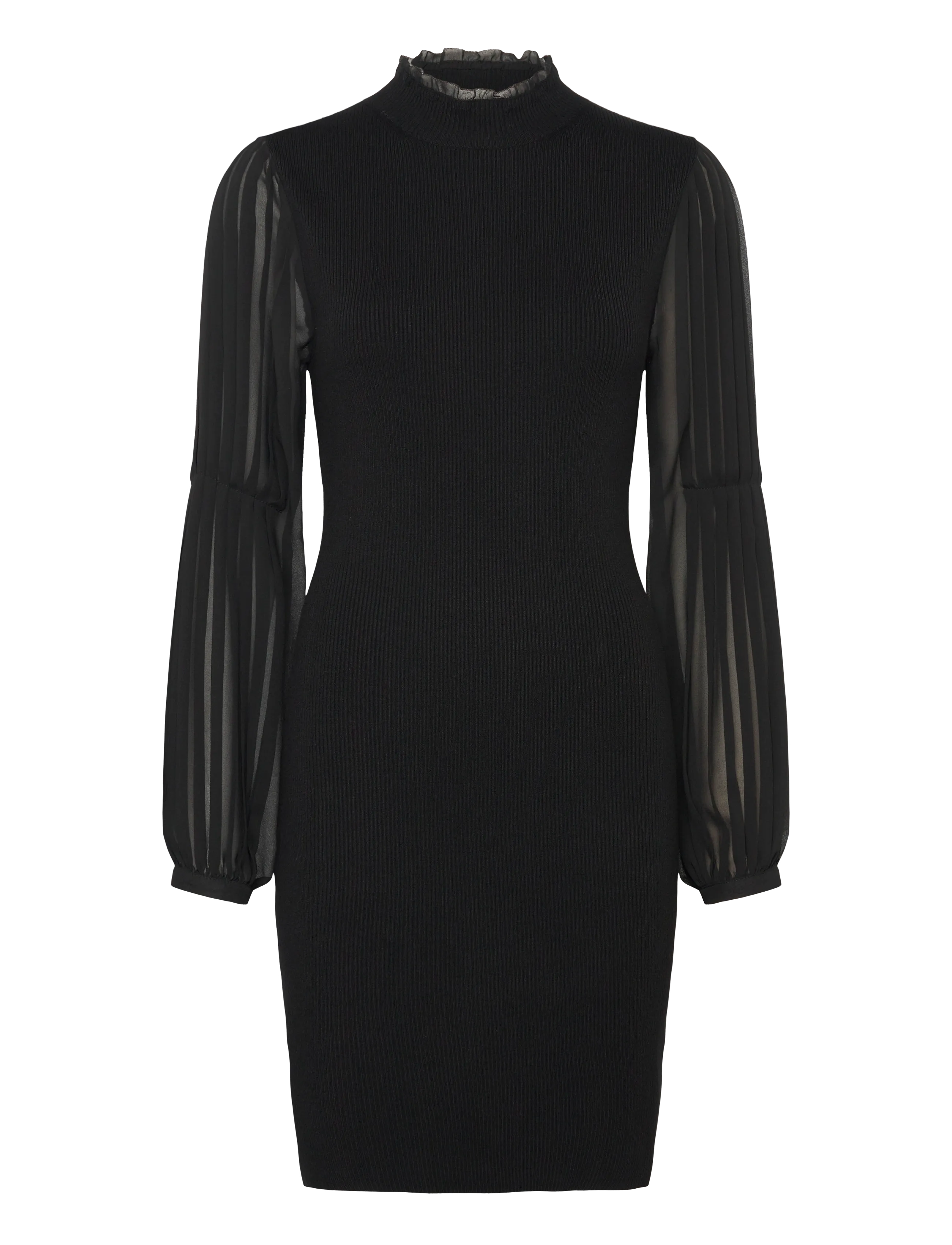 KRISTA MIX LS SHORT DRESS - BLACKOUT
