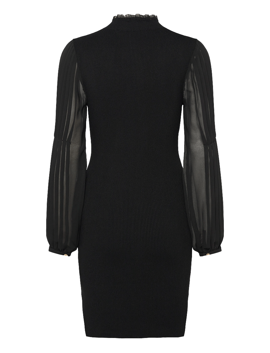 French Connection - KRISTA MIX LS SHORT DRESS - kokteilikleidid - blackout - 2