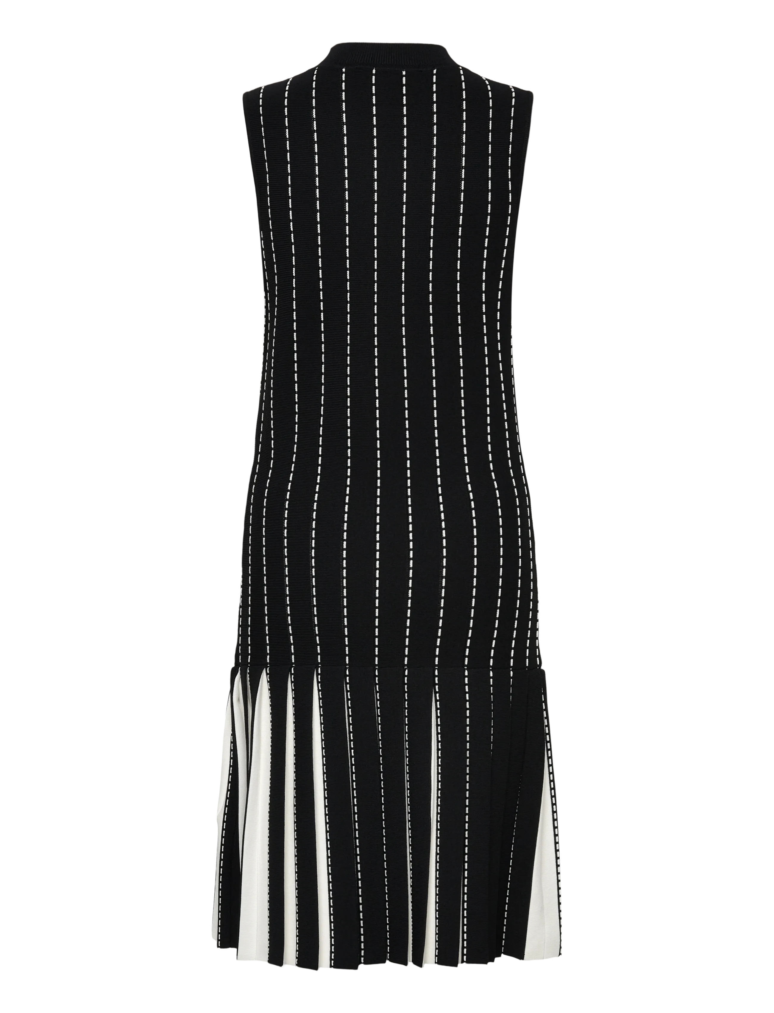 French Connection - MARI SLVLSS PLEATED DRESS - knitted dresses - blackout winter whit - 2