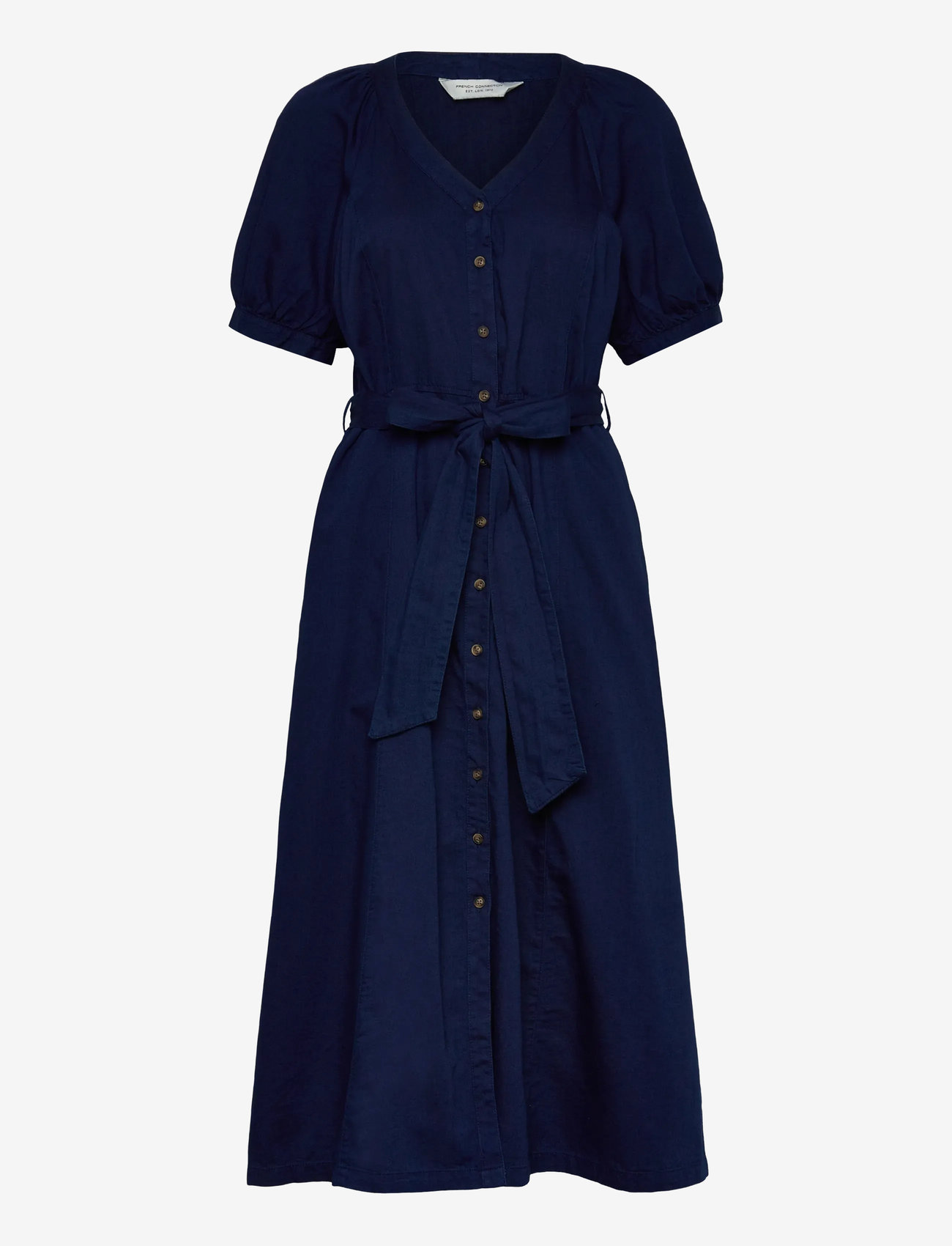 French Connection - ZAVES CHAMBRAY SS DRESS - shirt dresses - chambray blue - 1
