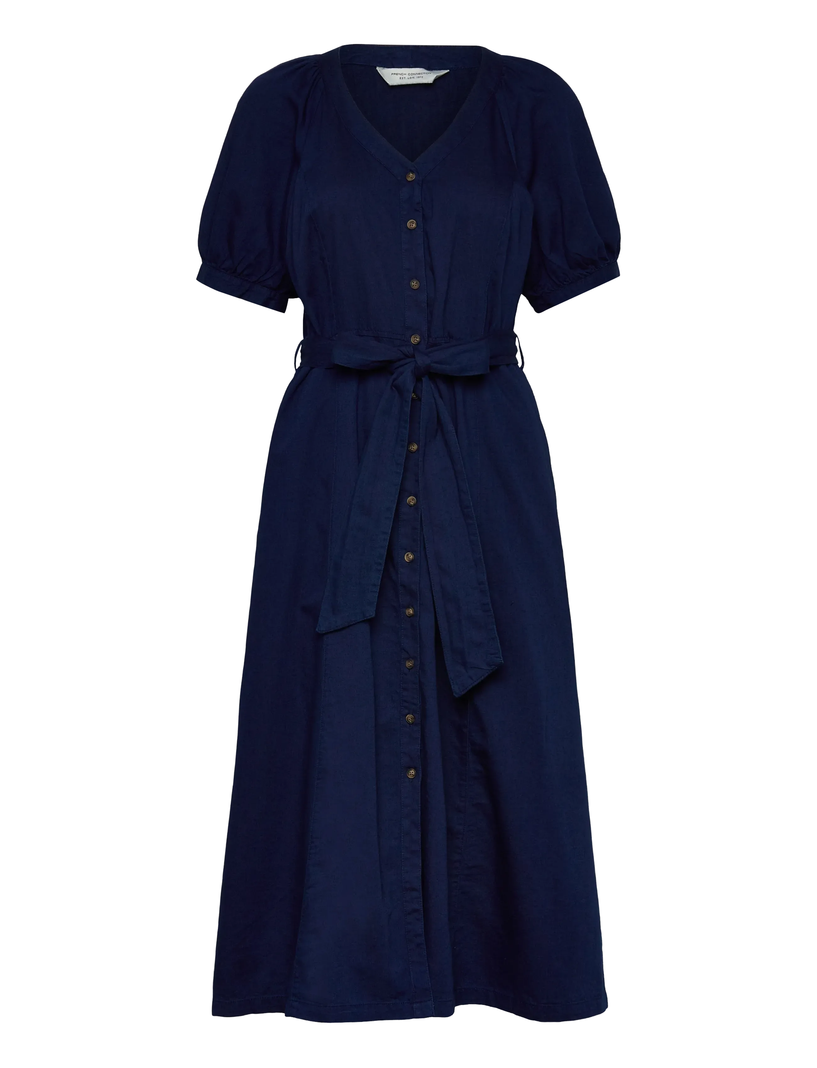 French Connection ZAVES CHAMBRAY SS DRESS - Kläder - CHAMBRAY BLUE / navy