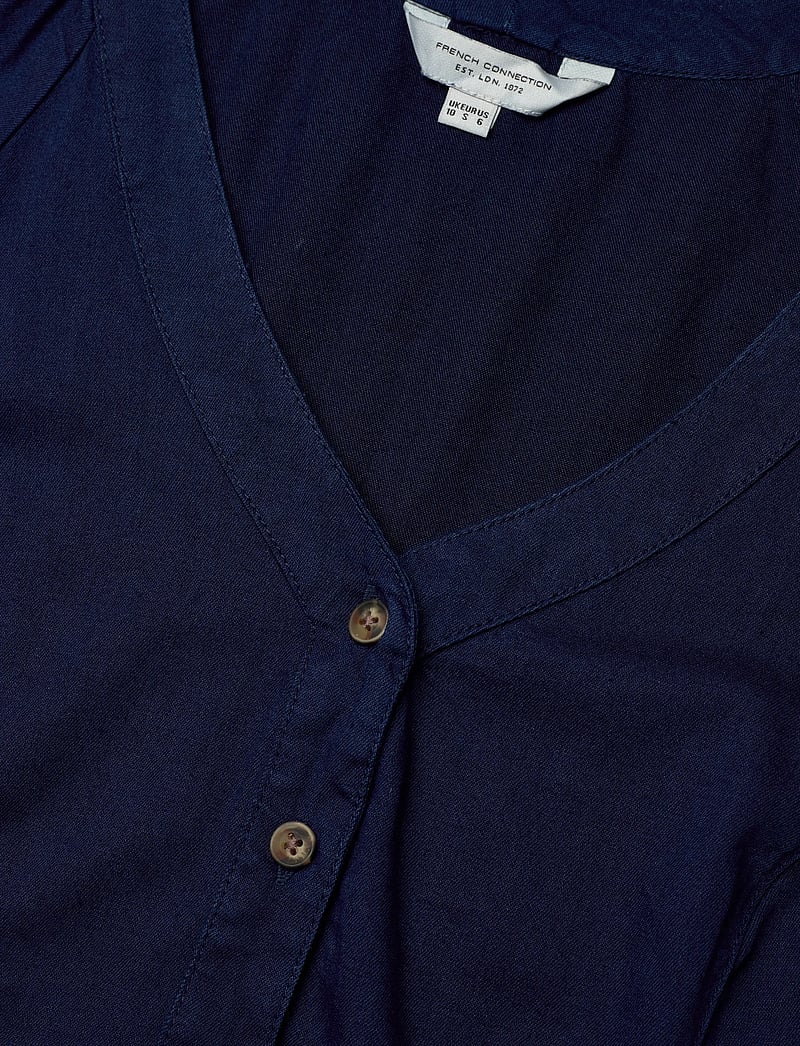 French Connection - ZAVES CHAMBRAY SS DRESS - shirt dresses - chambray blue - 5