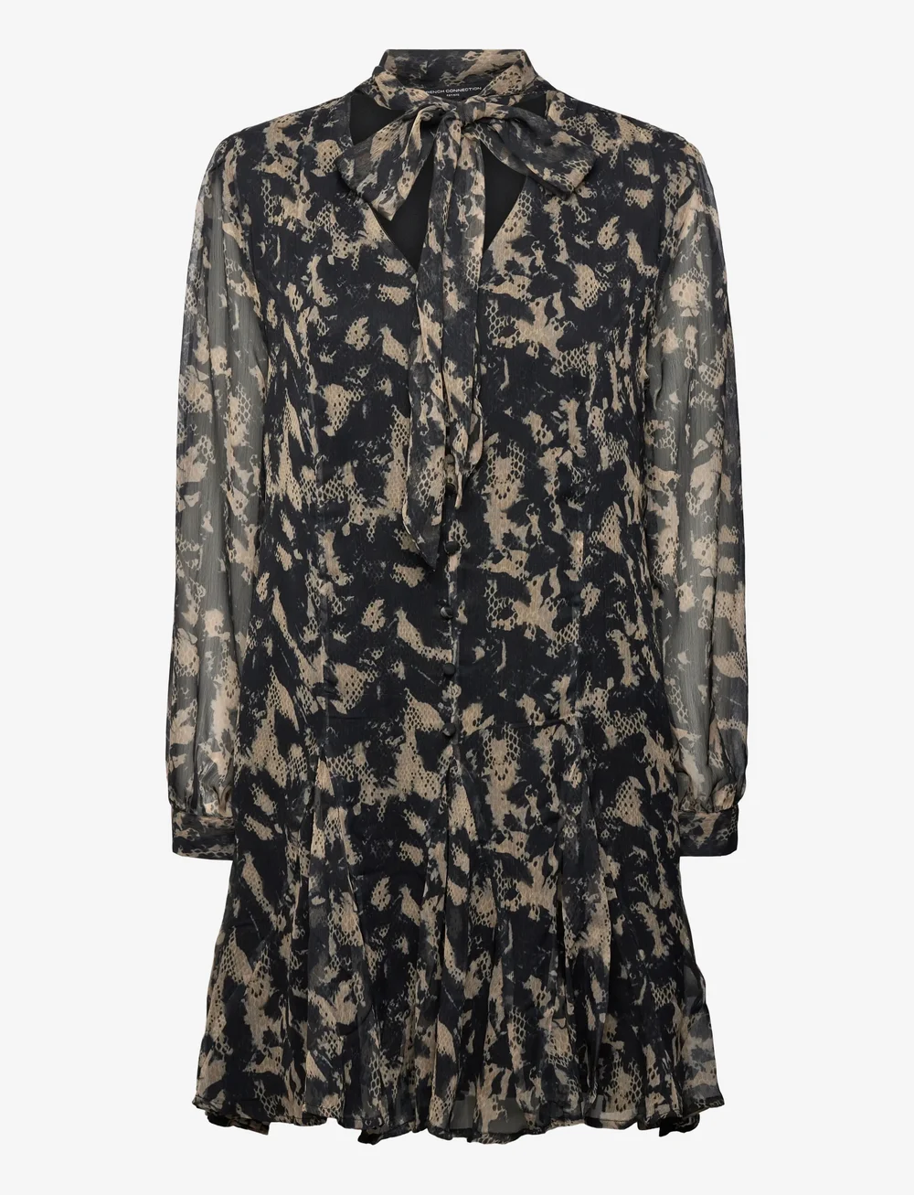 French Connection - HALLIE CRINKLE CHIFFON DRESS - shirt dresses - yellow multi - 0