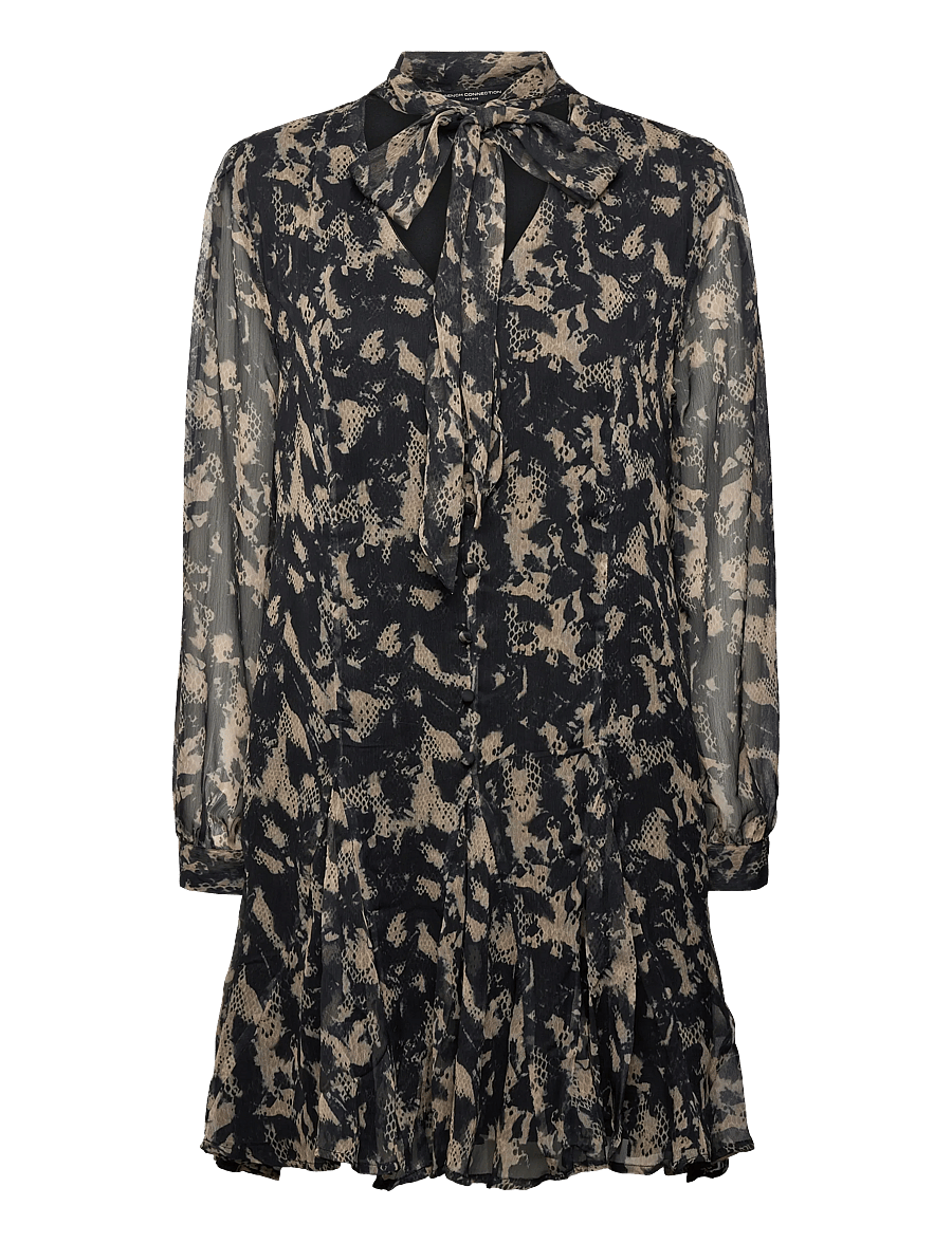 French Connection - HALLIE CRINKLE CHIFFON DRESS - hemdkleider - yellow multi - 1