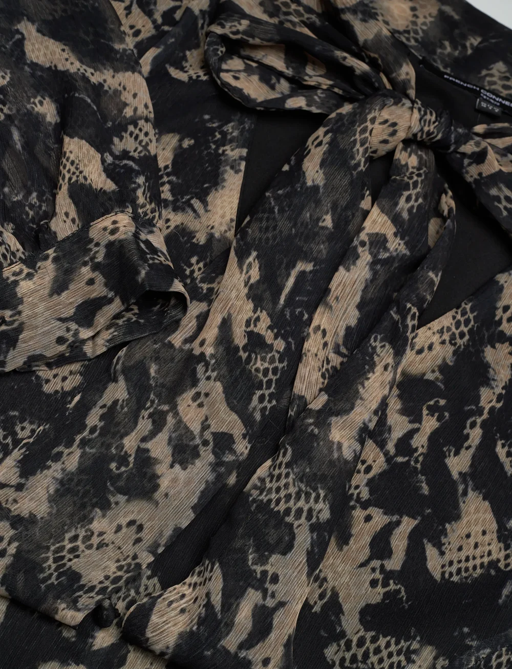 French Connection - HALLIE CRINKLE CHIFFON DRESS - shirt dresses - yellow multi - 2