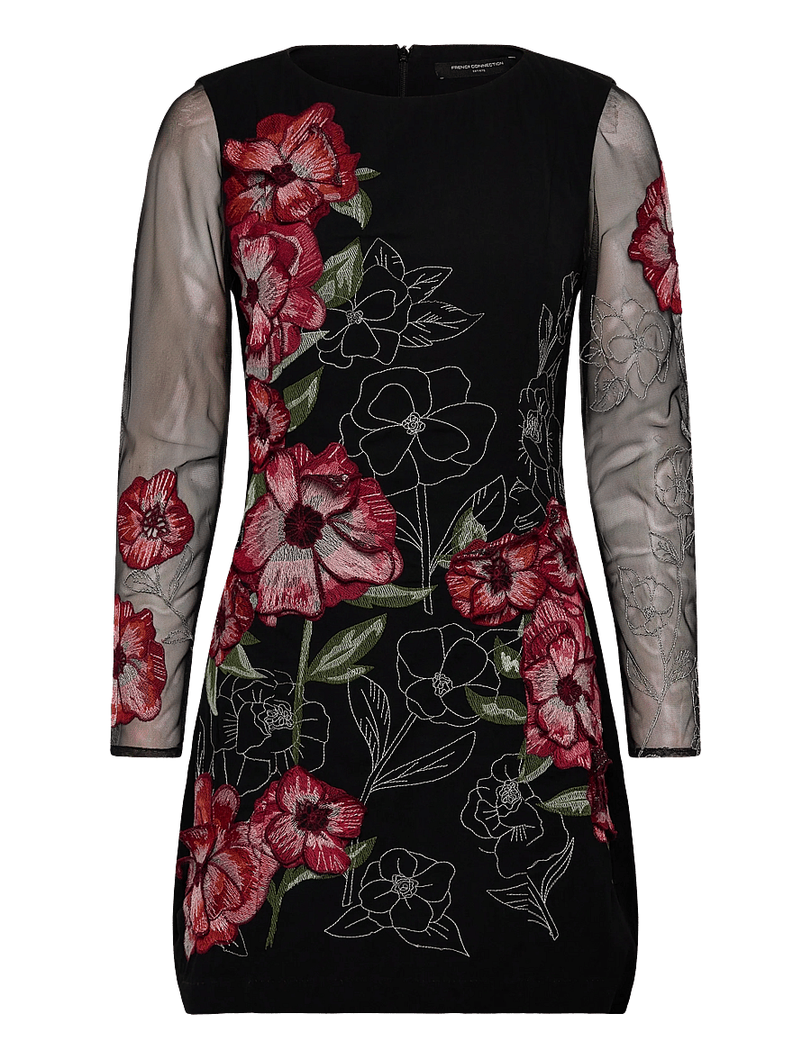 French Connection - ASTRIDA DARCY CREPE DRESS - cocktailklänningar - black floral multi - 1