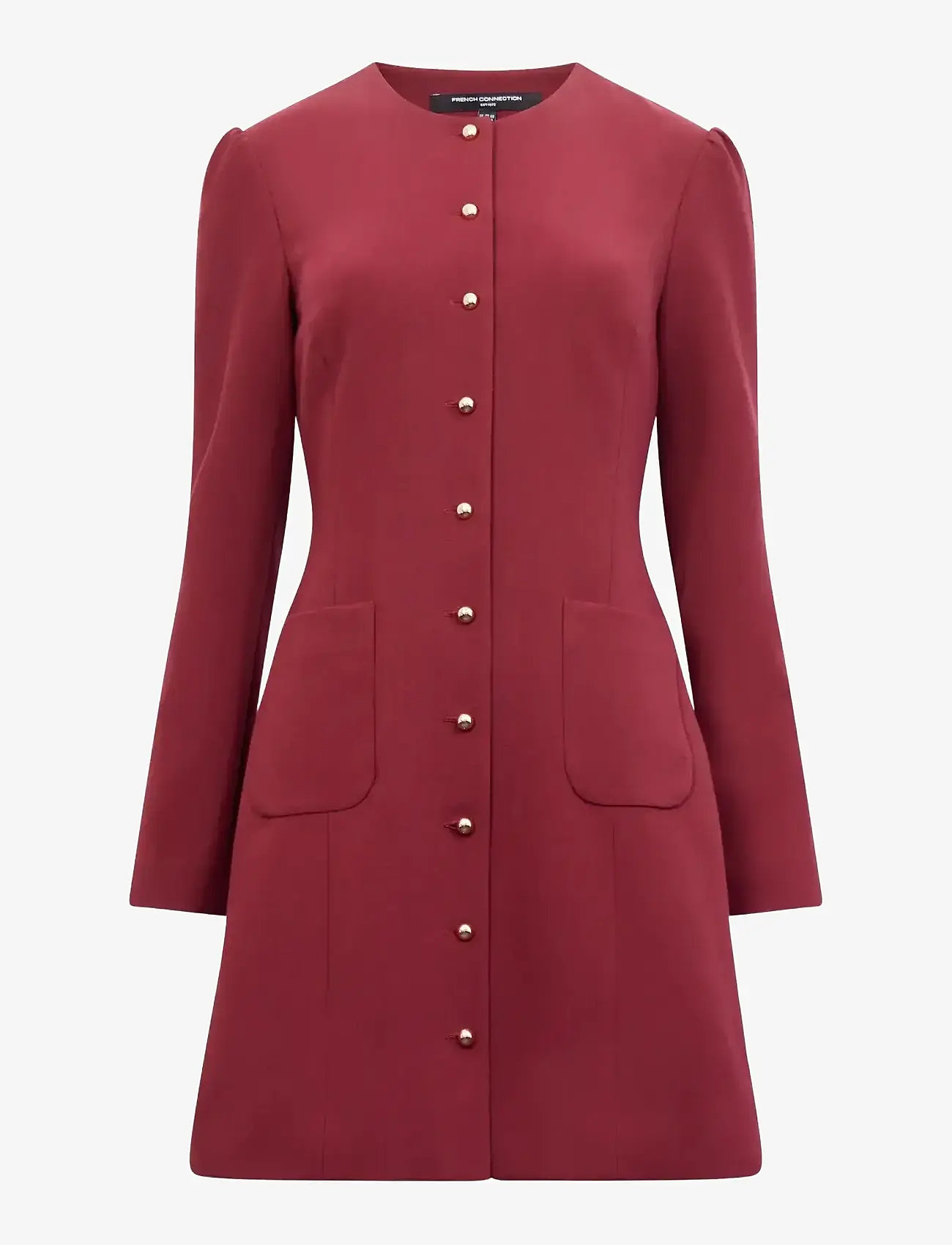 French Connection - CELIE BUTTON THROUGH DRESS - midikleidid - bordeaux red - 0