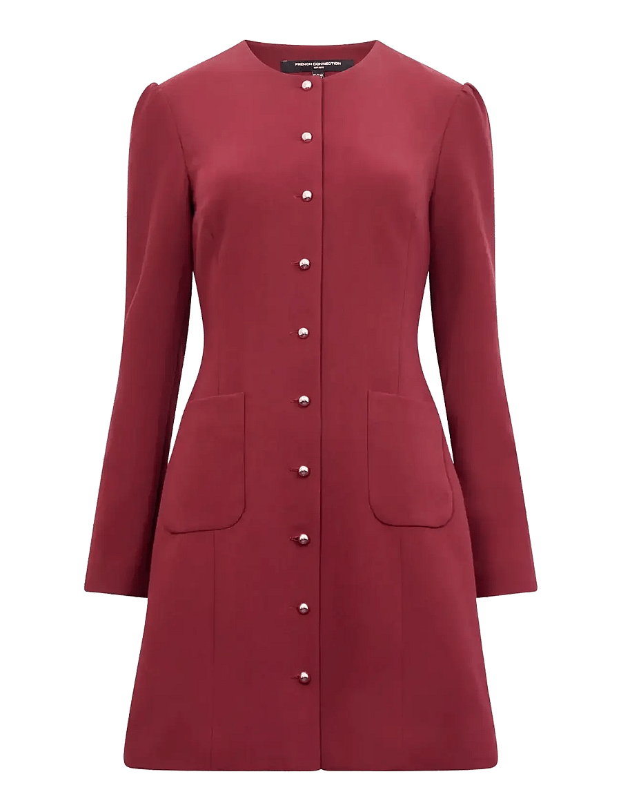 French Connection - CELIE BUTTON THROUGH DRESS - midi kjoler - bordeaux red - 1