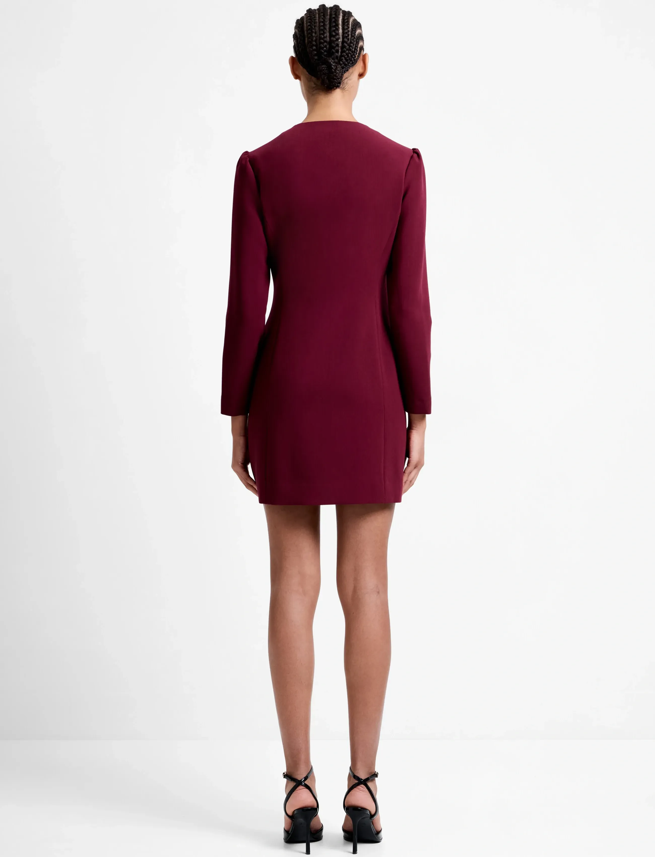 French Connection - CELIE BUTTON THROUGH DRESS - midi garuma kleitas - bordeaux red - 2