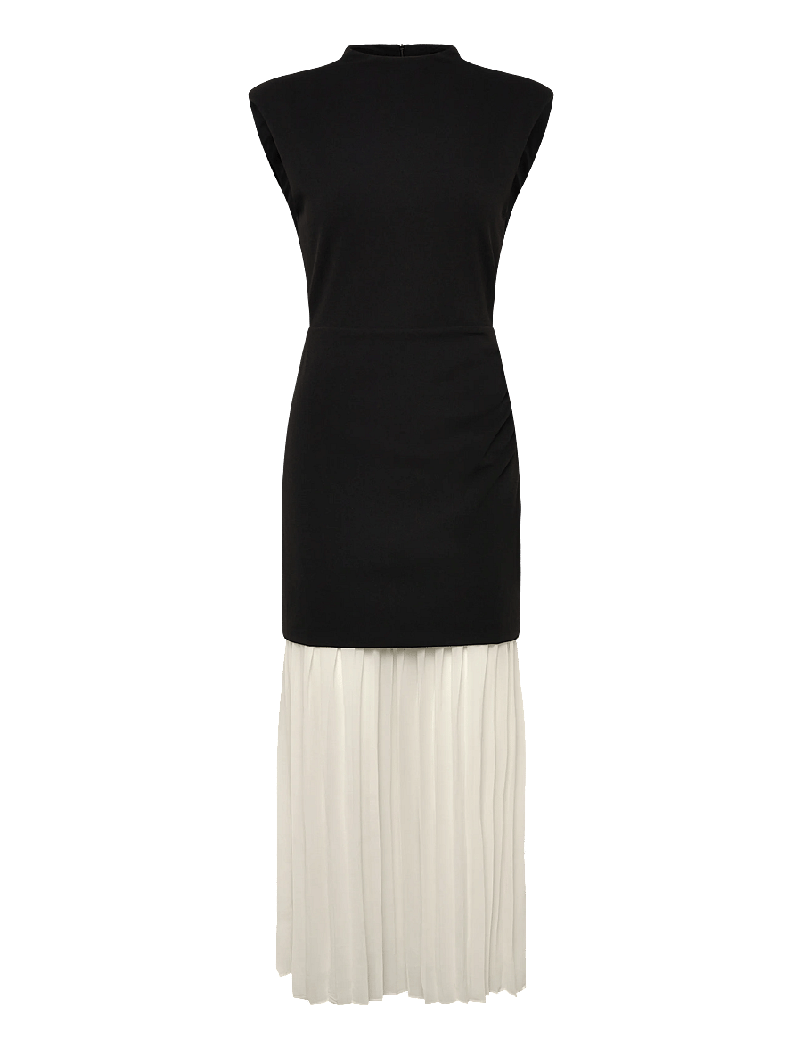 french connection black pleated dress French Connection Women's Square-Neck Pleated Mini Dress