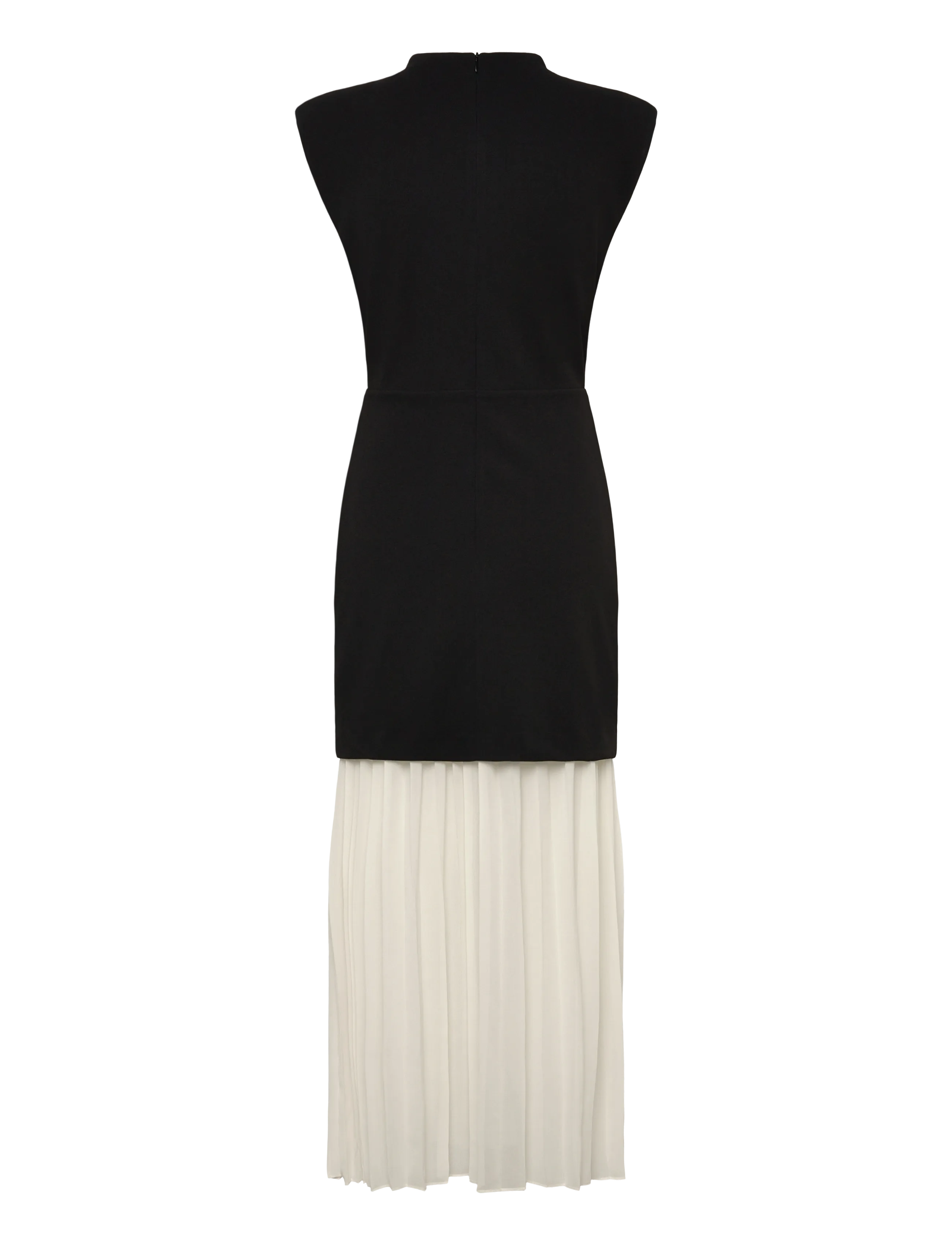 French Connection - ZION PLEATED SKIRT DRESS - midi dresses - black/porcelain crea - 2