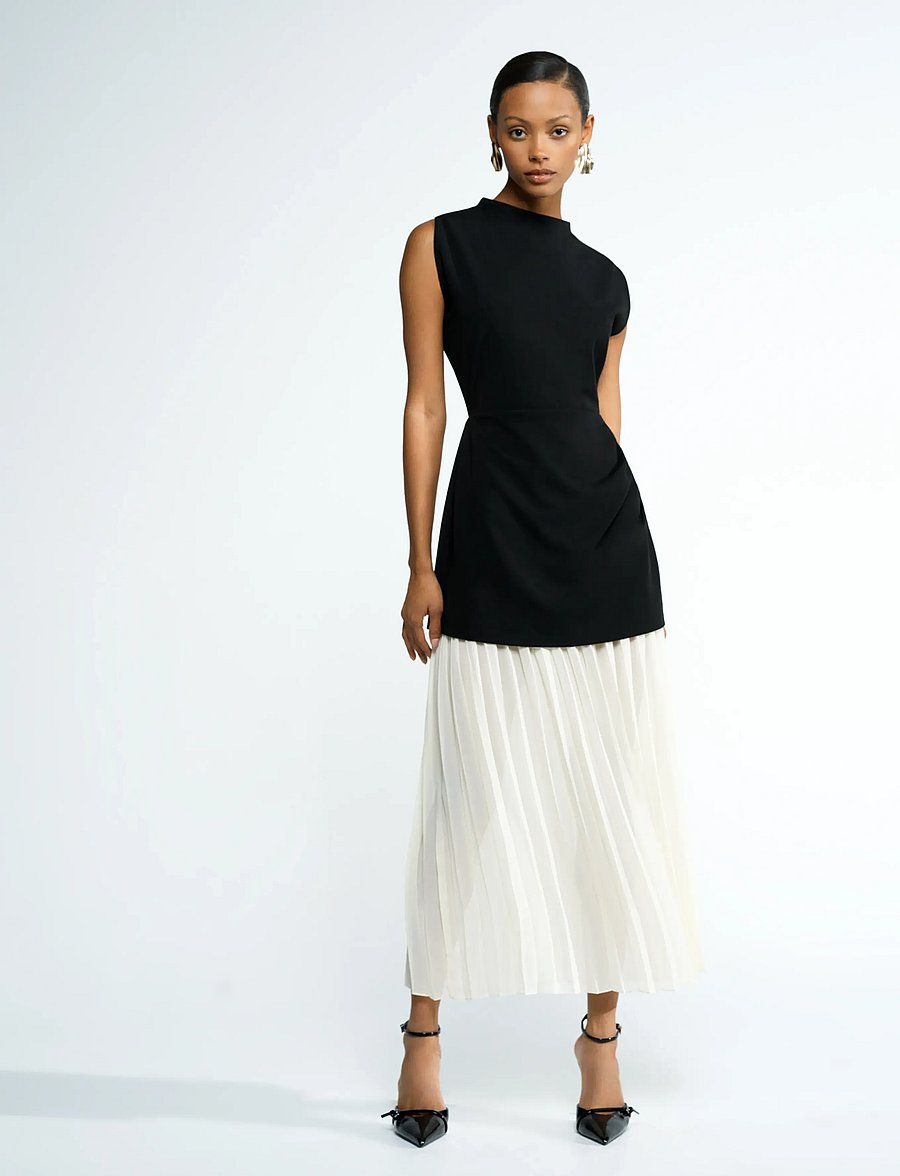 french connection black pleated dress French Connection Women's Pleated Mini Dress