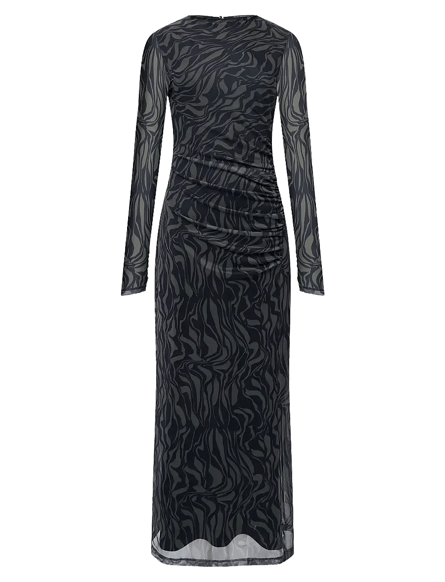 French Connection - ZARIA MESH L/S DRESS - maxi-jurken - khaki/blk - 1