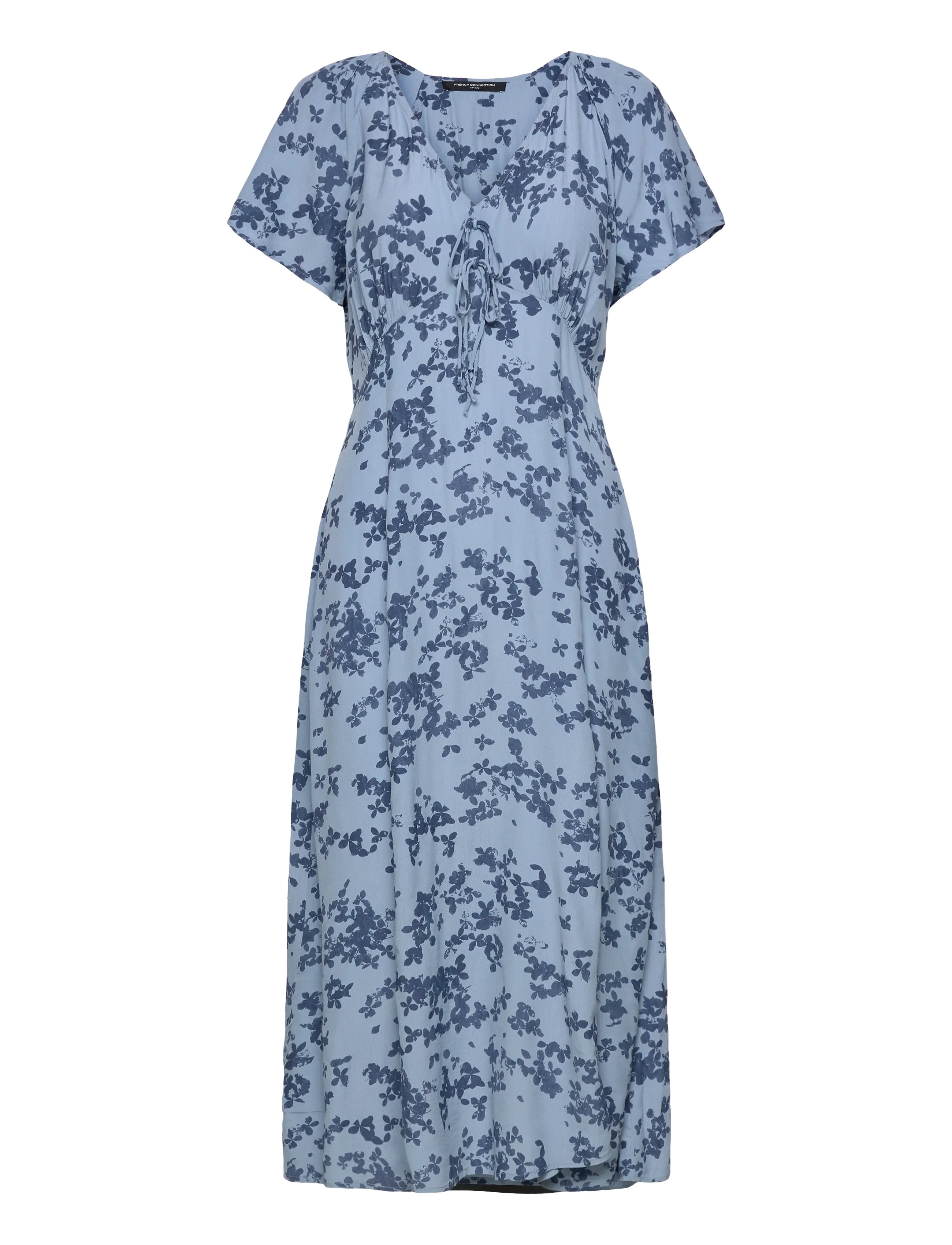 French Connection ISLA LIZZIE CREPE S/S V NK DRE - Kläder - BLUE MULTI / blue