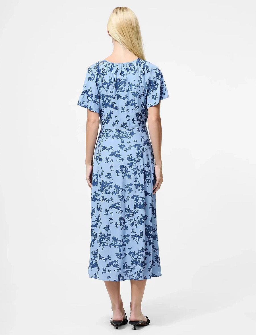 French Connection - ISLA LIZZIE CREPE S/S V NK DRE - sommerkjoler - blue multi - 5