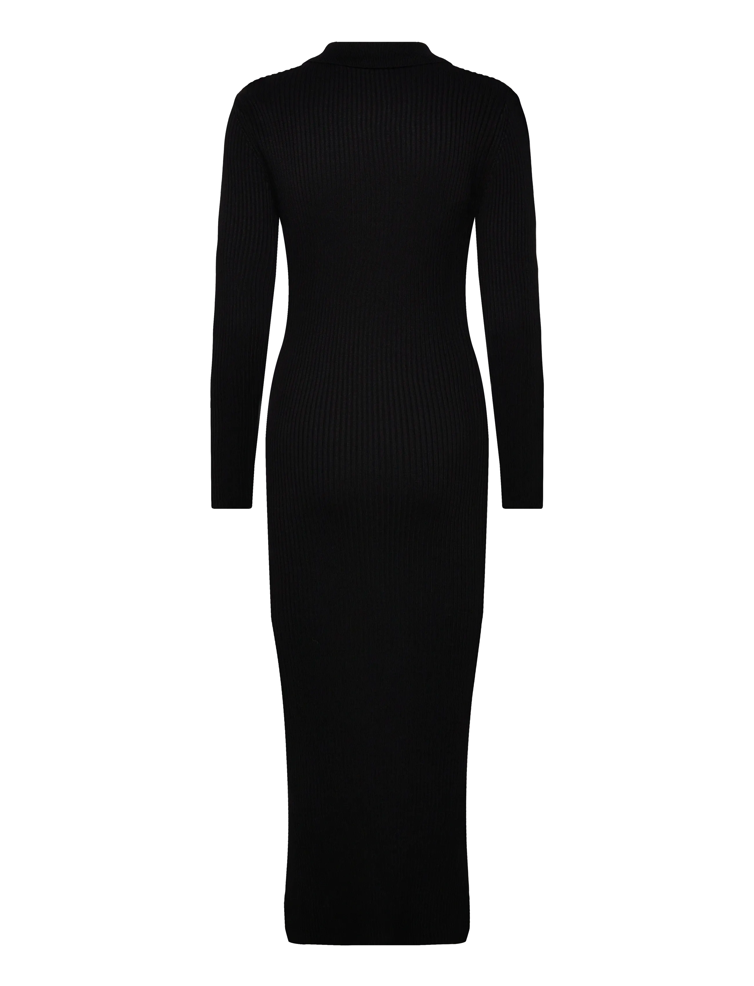 French Connection - MARI L/S COLLARED MIDI DRESS - t-shirtklänningar - black - 2